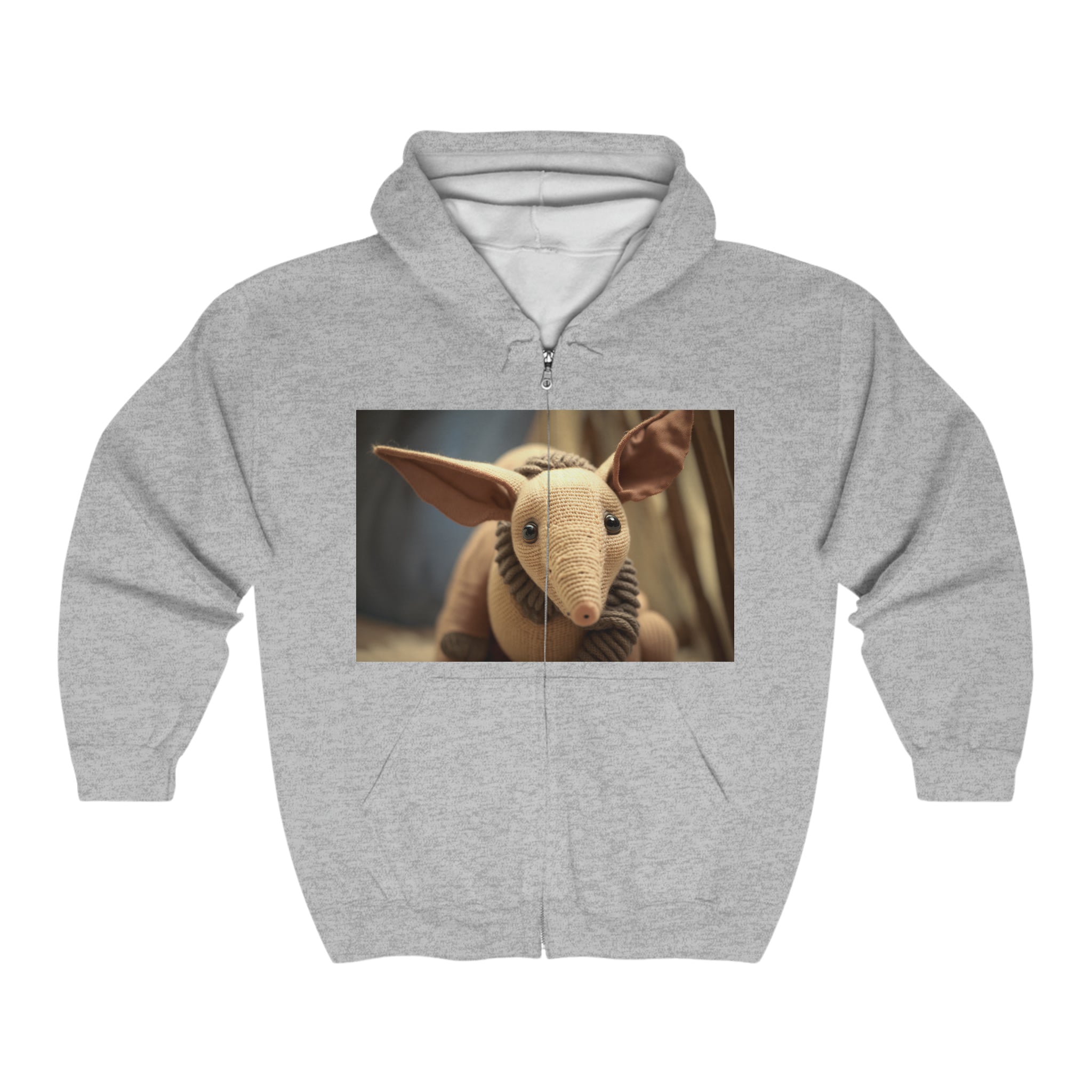 Unisex Heavy Blend™ Full Zip Hooded Sweatshirt - Baby Animals - Aardvark