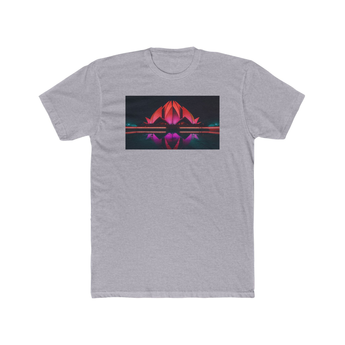Lotus Temple, a Elsewhere design, on a men's cotton crew tee