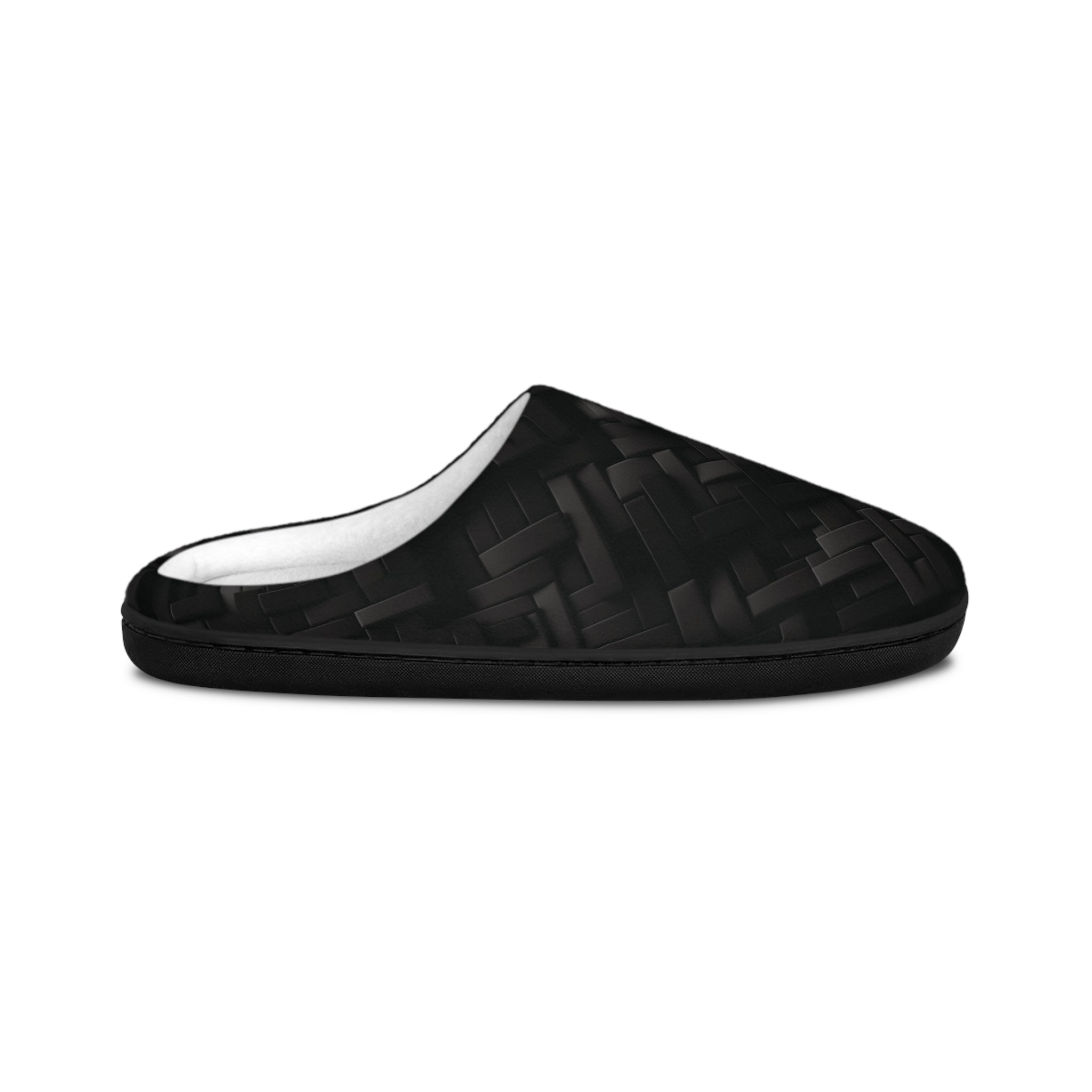 Men's Indoor Slippers (AOP) - Seamless Black Noir Design