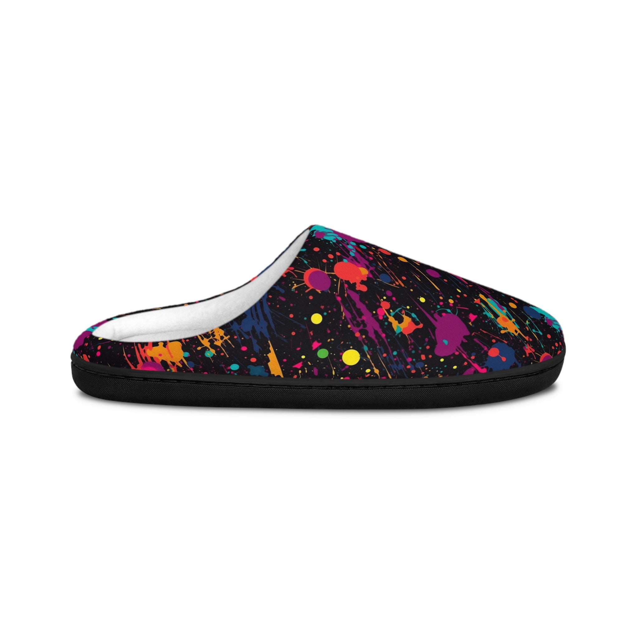 Men's Indoor Slippers (AOP) - Seamless Color Splatter Design 04