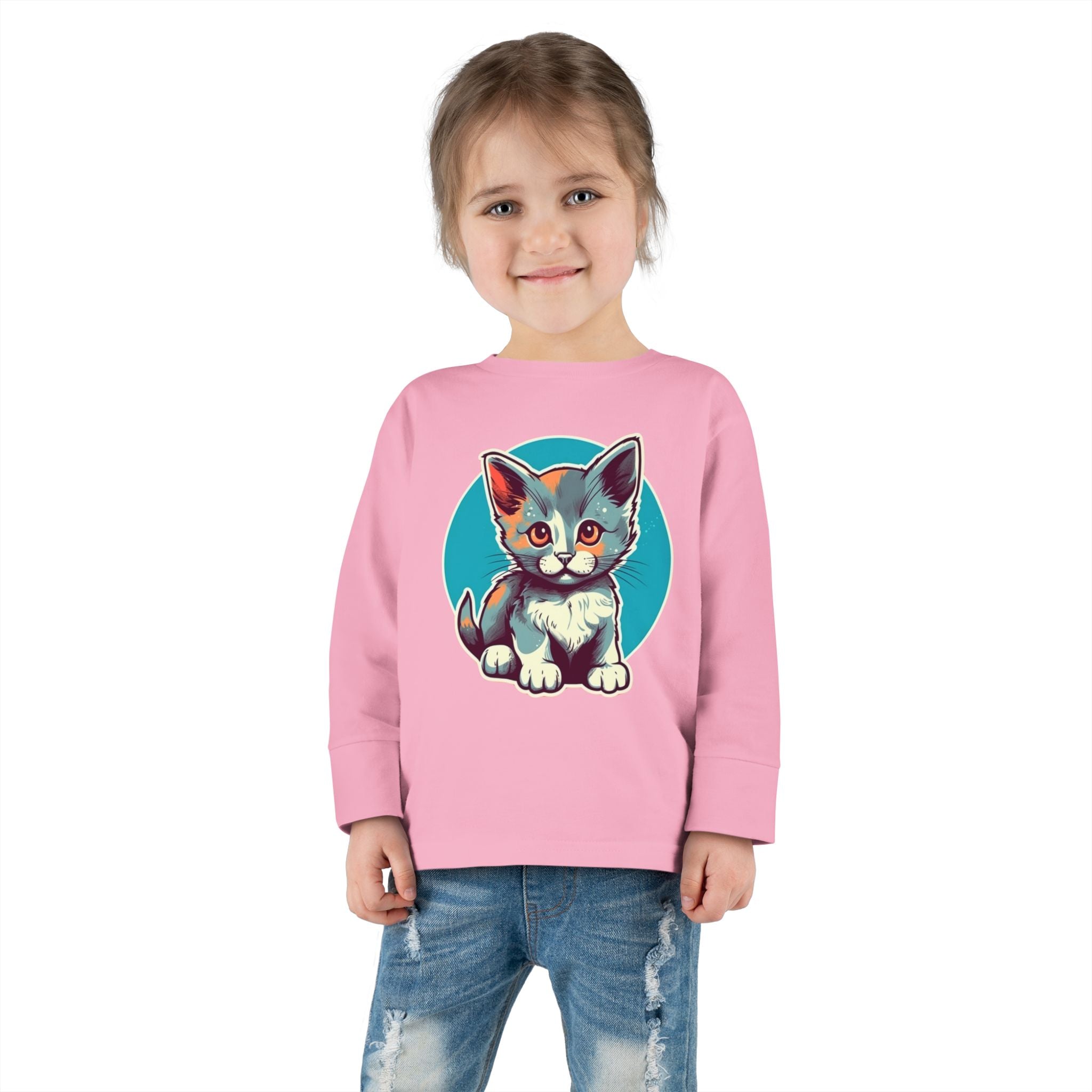Toddler Long Sleeve Tee - Cat Kitten