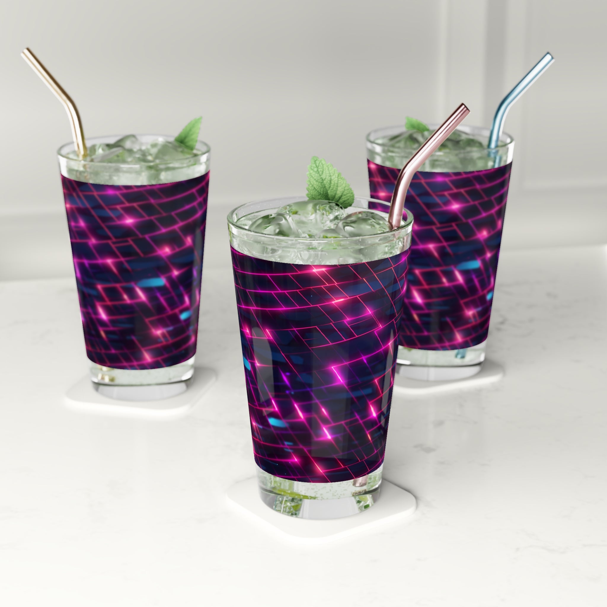 Pint Glass, 16oz - Abstract Designs 05