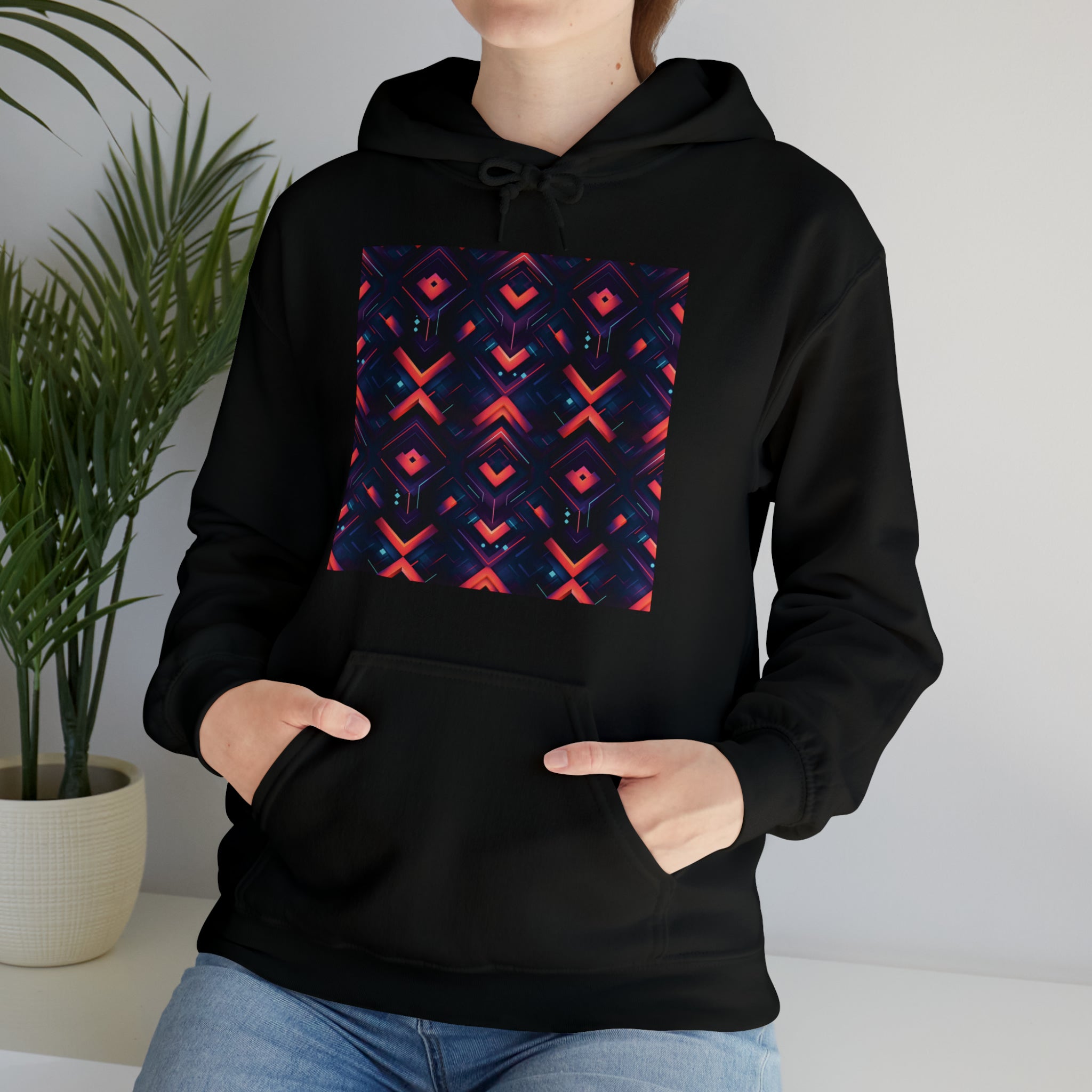 Unisex Heavy Blend™ Hooded Sweatshirt - Abstract Neon Designs 03