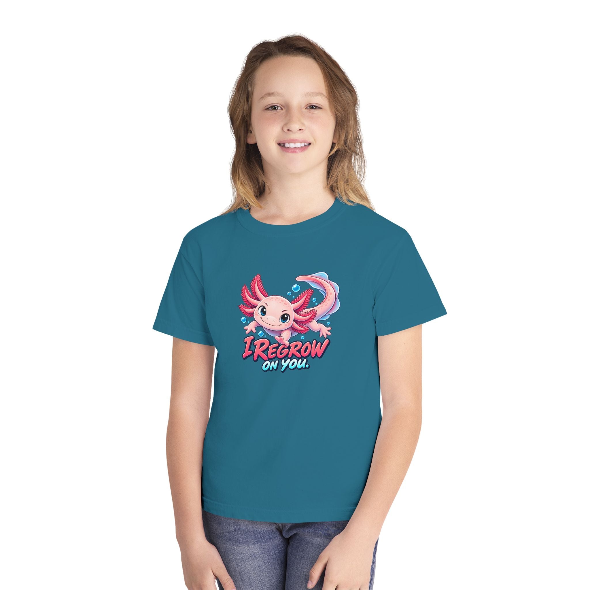 Youth Midweight Cotton Tee - Axolotl