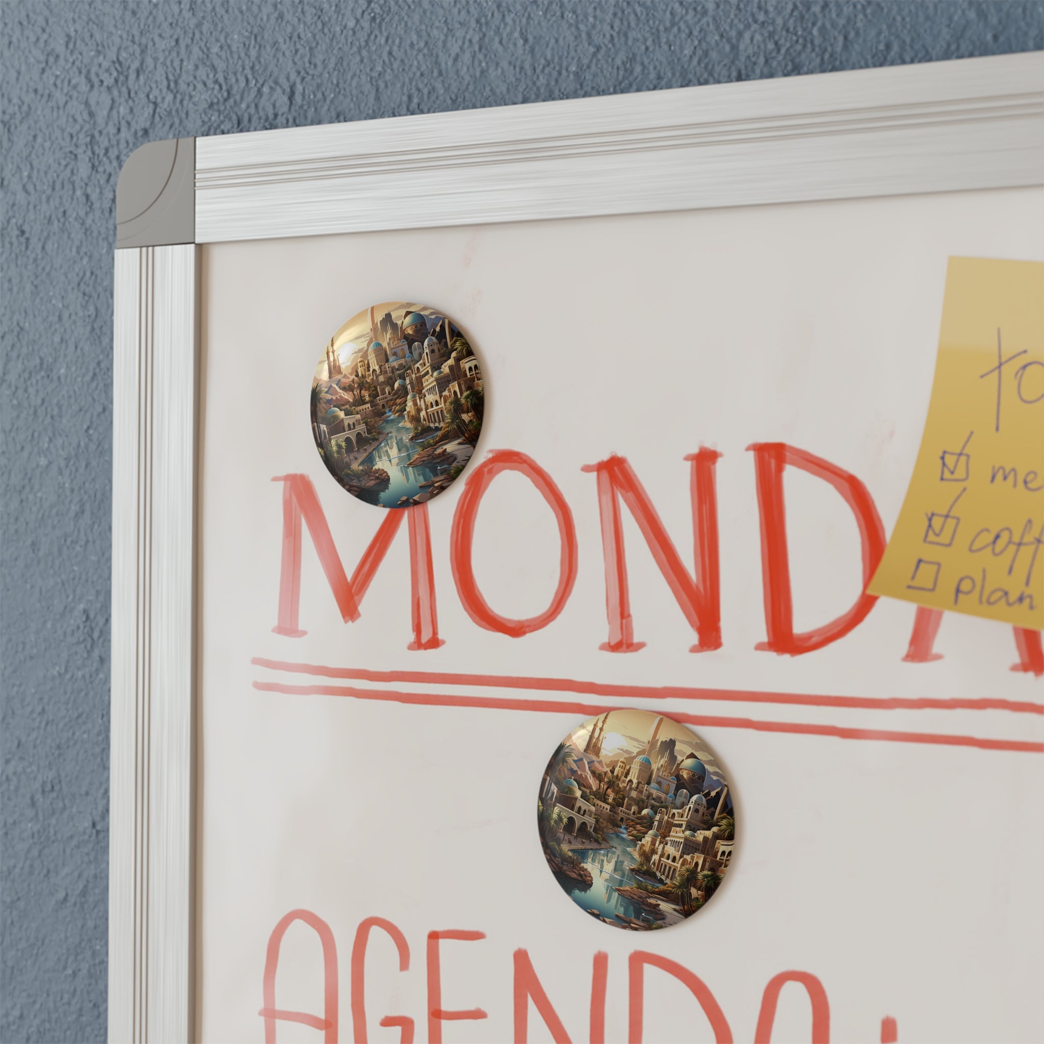 Button Magnet, Round (1 & 10 pcs) - Isometric City Designs 09