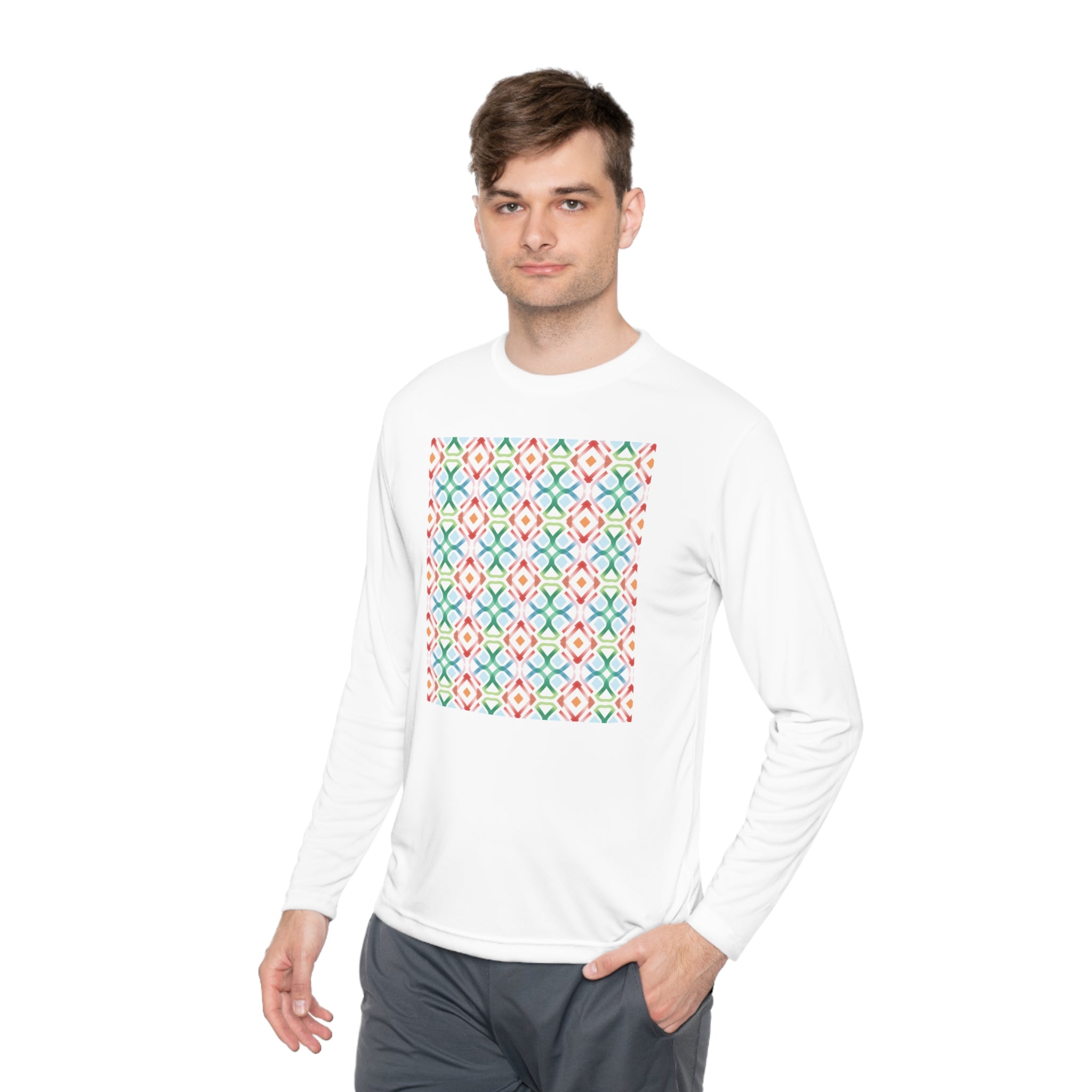 Unisex Lightweight Long Sleeve Tee (AOP) - Abstract Designs 09