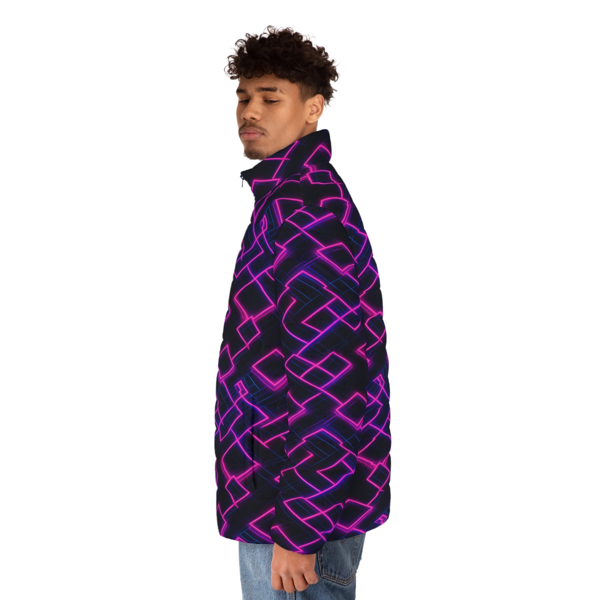 Men's Puffer Jacket (AOP) - Abstract Designs 07