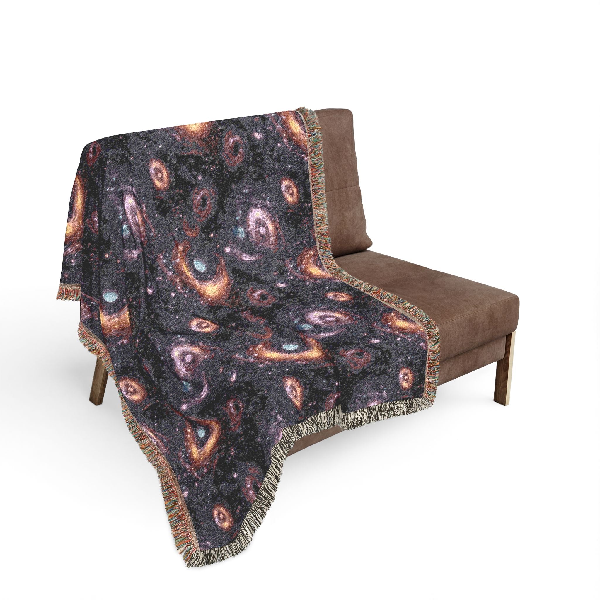 Woven Throw Blanket — Reversible Cozy Check Pattern for Living Room & Cabin - Design 06
