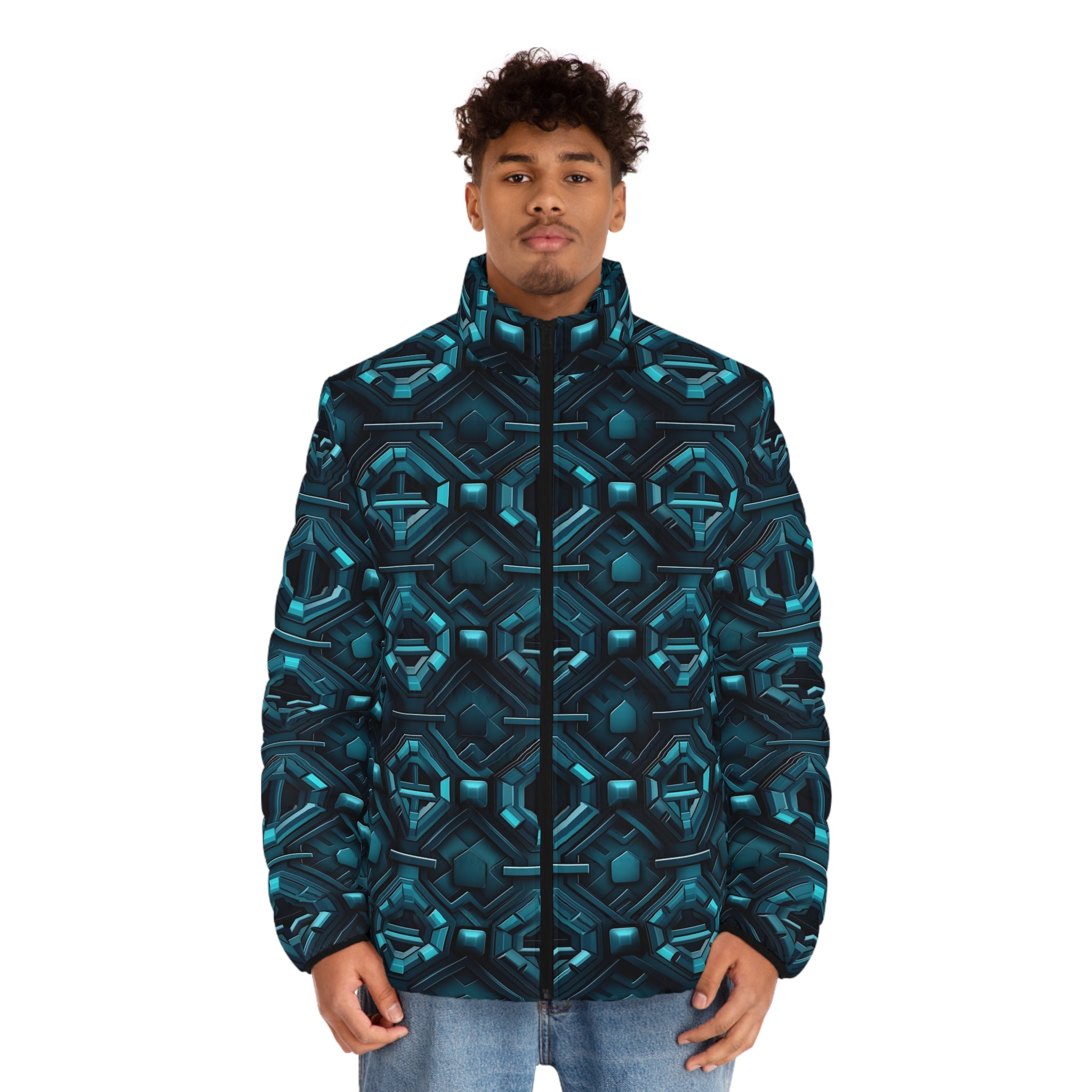 Men's Puffer Jacket (AOP) - Abstract Designs 11