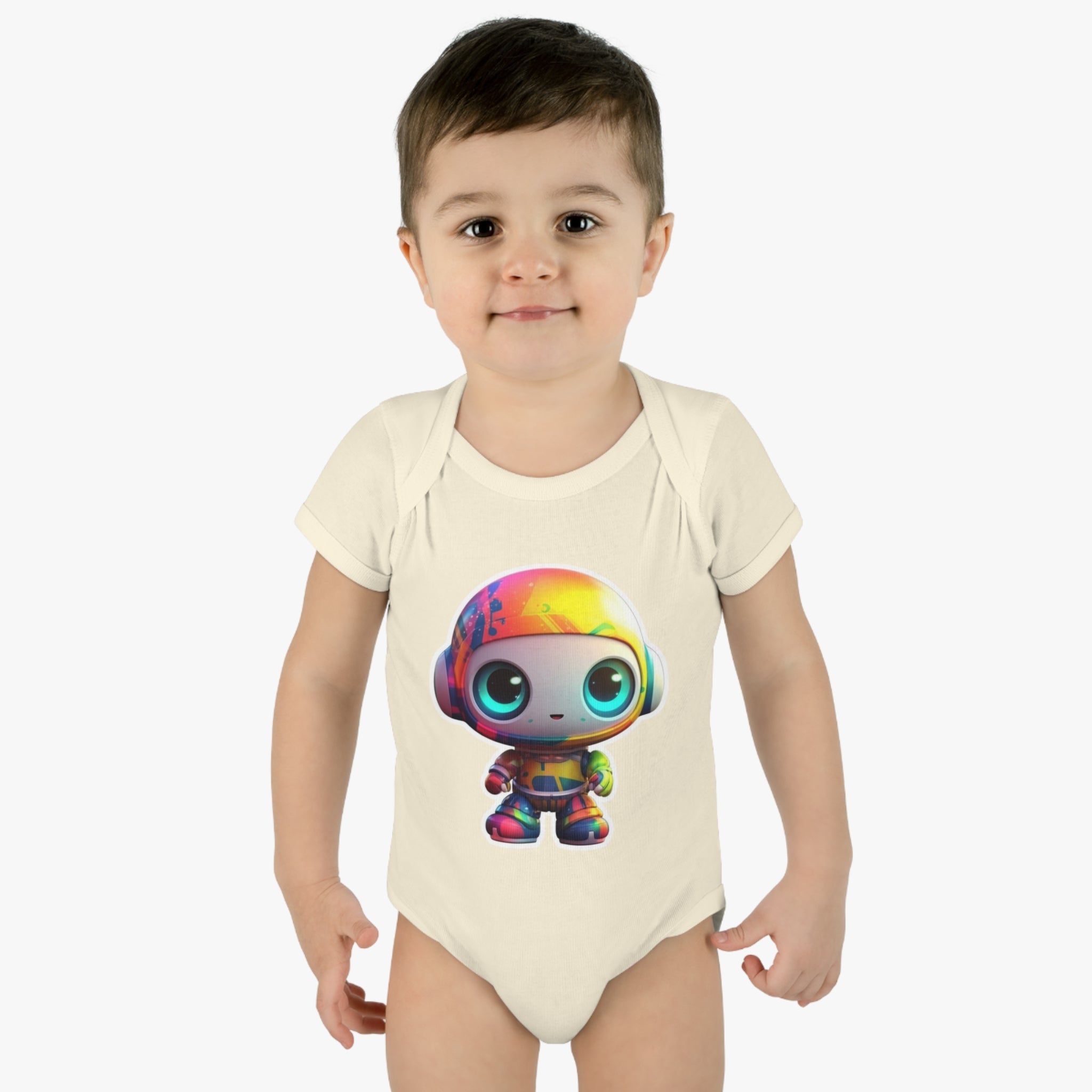 Infant Baby Rib Bodysuit - Beep, Robot Pop Art 02