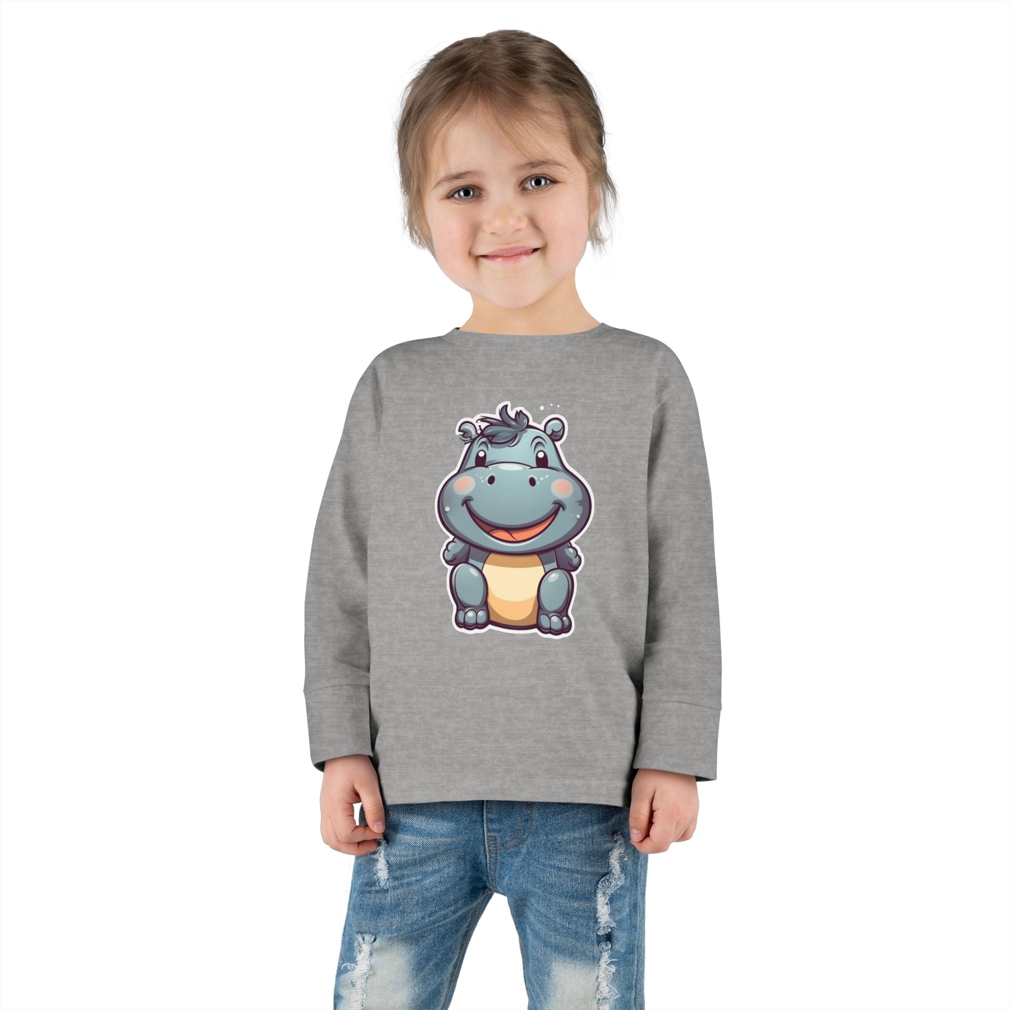 Toddler Long Sleeve Tee - Hippopotamus Calf