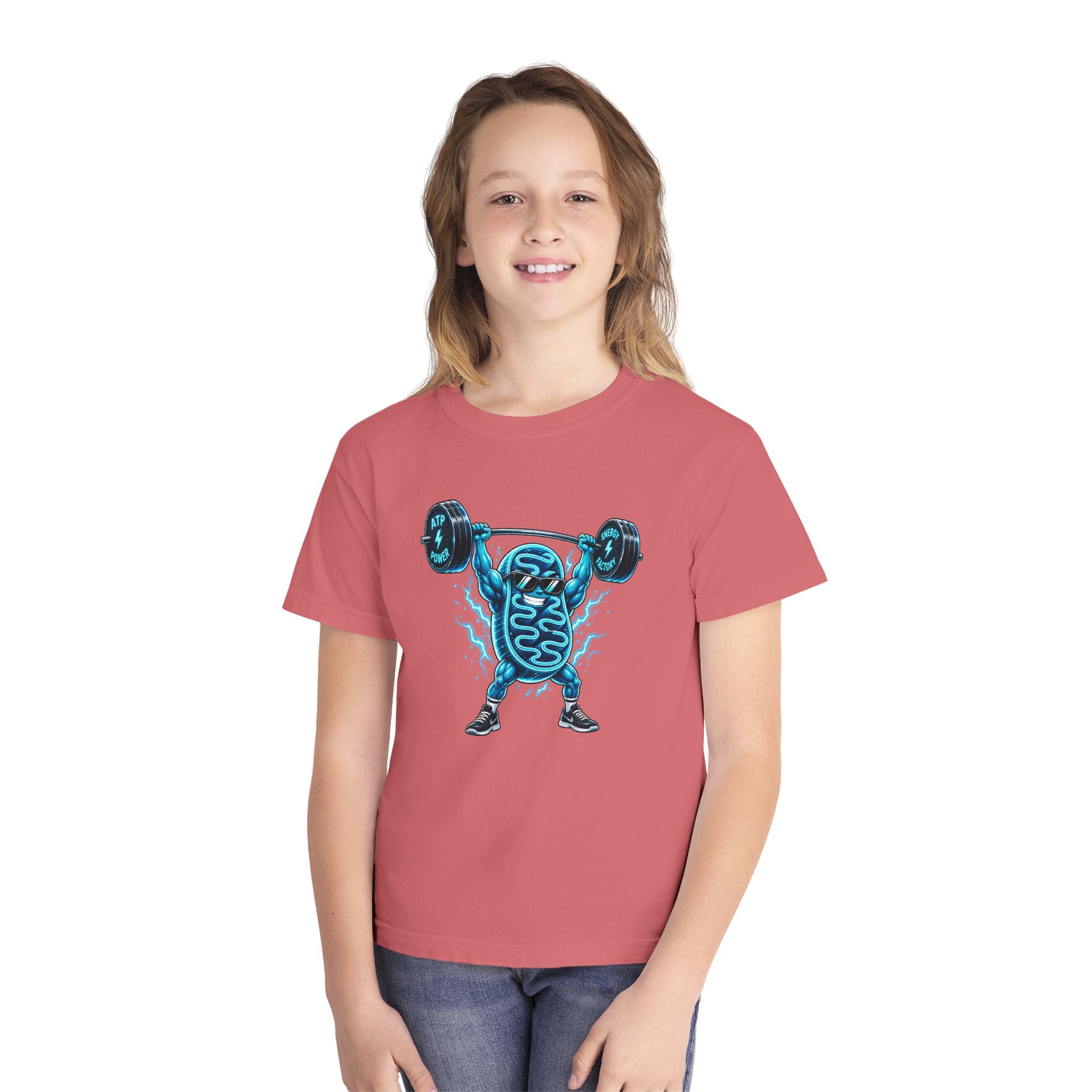 Youth Midweight Cotton Tee - Mitochondria Powerhouse