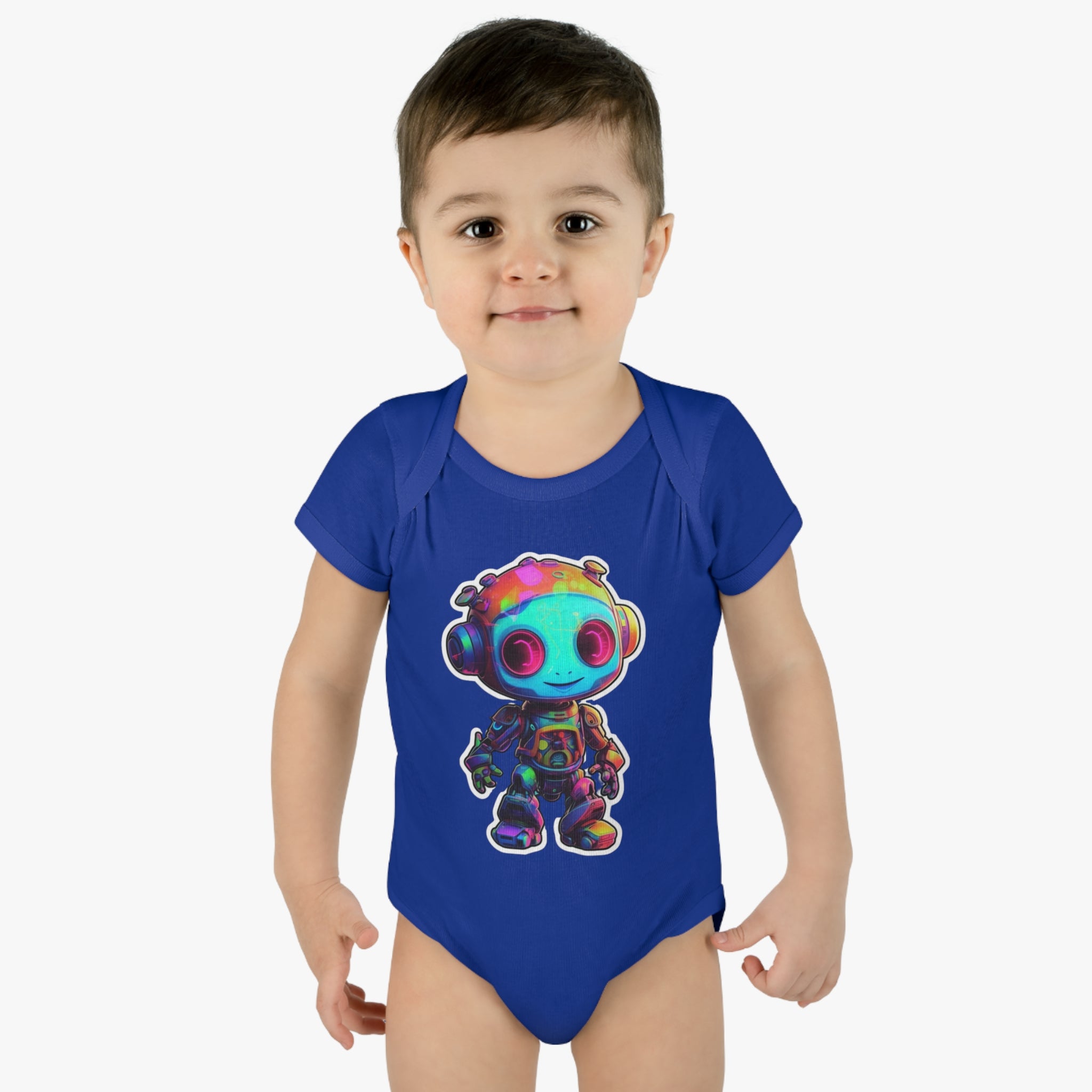 Infant Baby Rib Bodysuit - Chip, Robot Pop Art 07