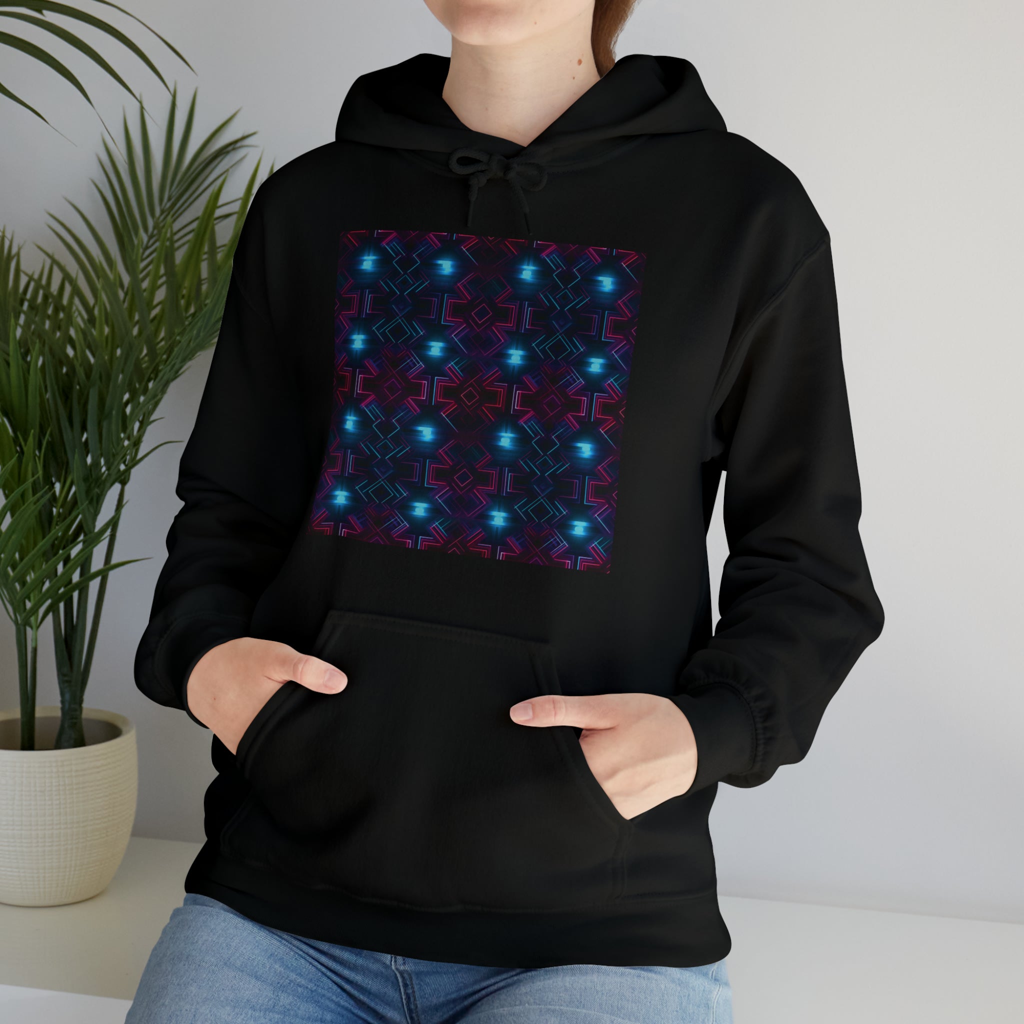 Unisex Heavy Blend™ Hooded Sweatshirt - Abstract Neon Designs 01