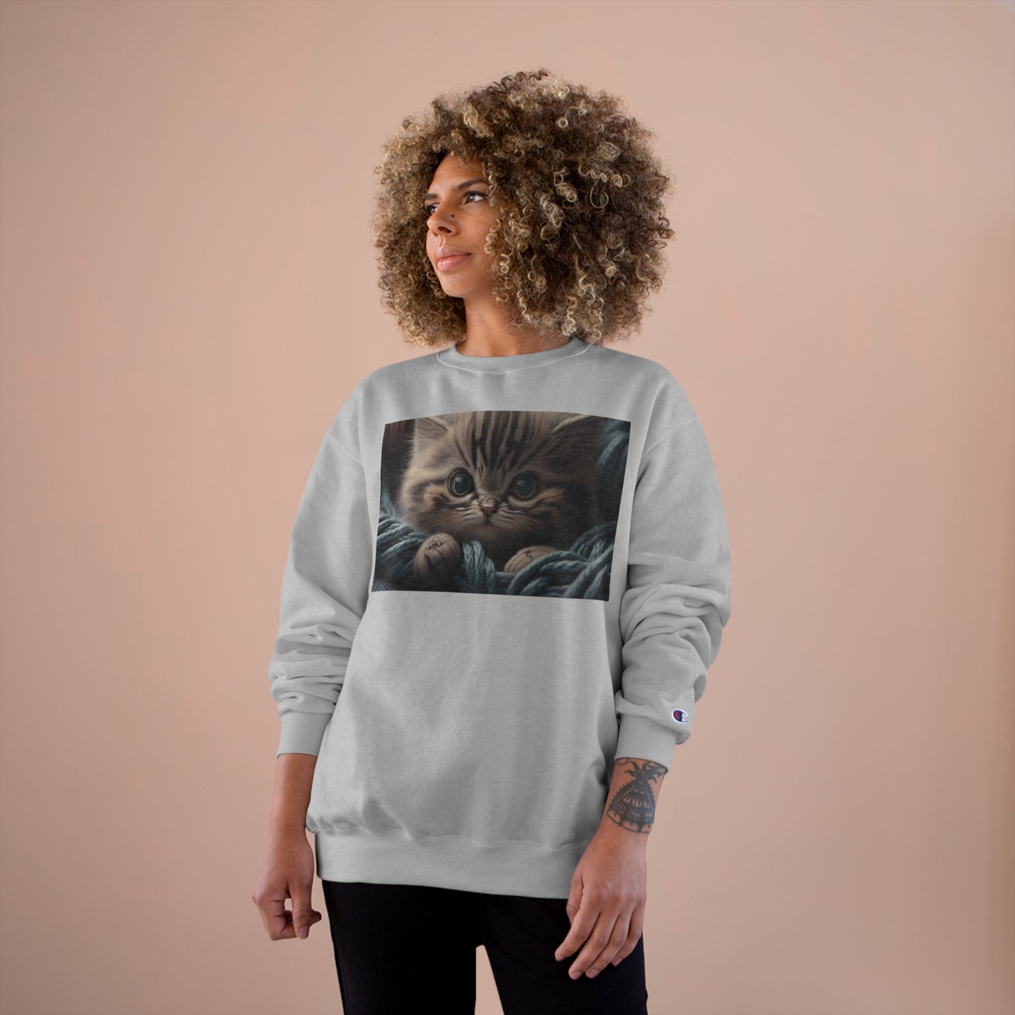 Champion Sweatshirt - Knit Animals, Kitten
