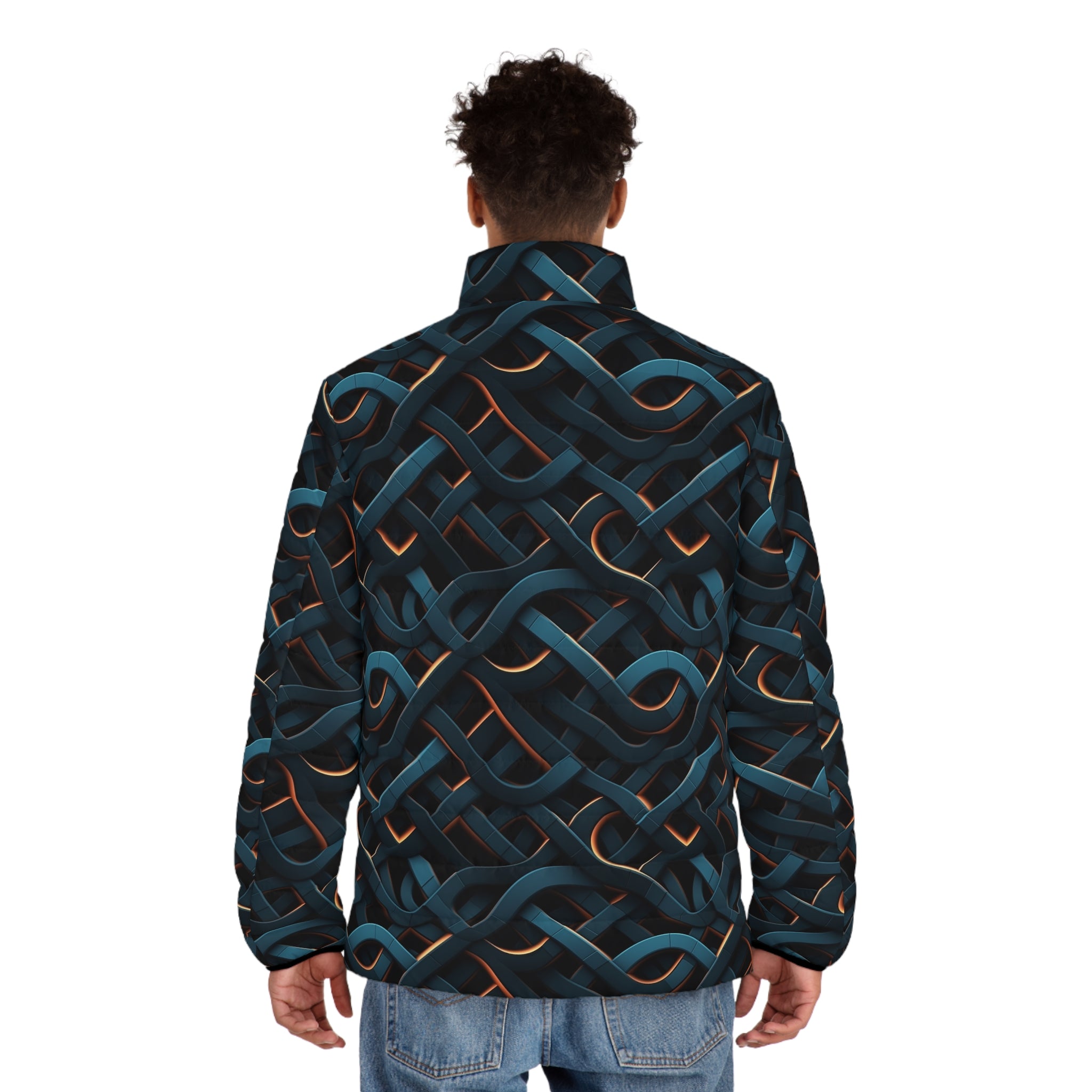 Men's Puffer Jacket (AOP) - Abstract Designs 03
