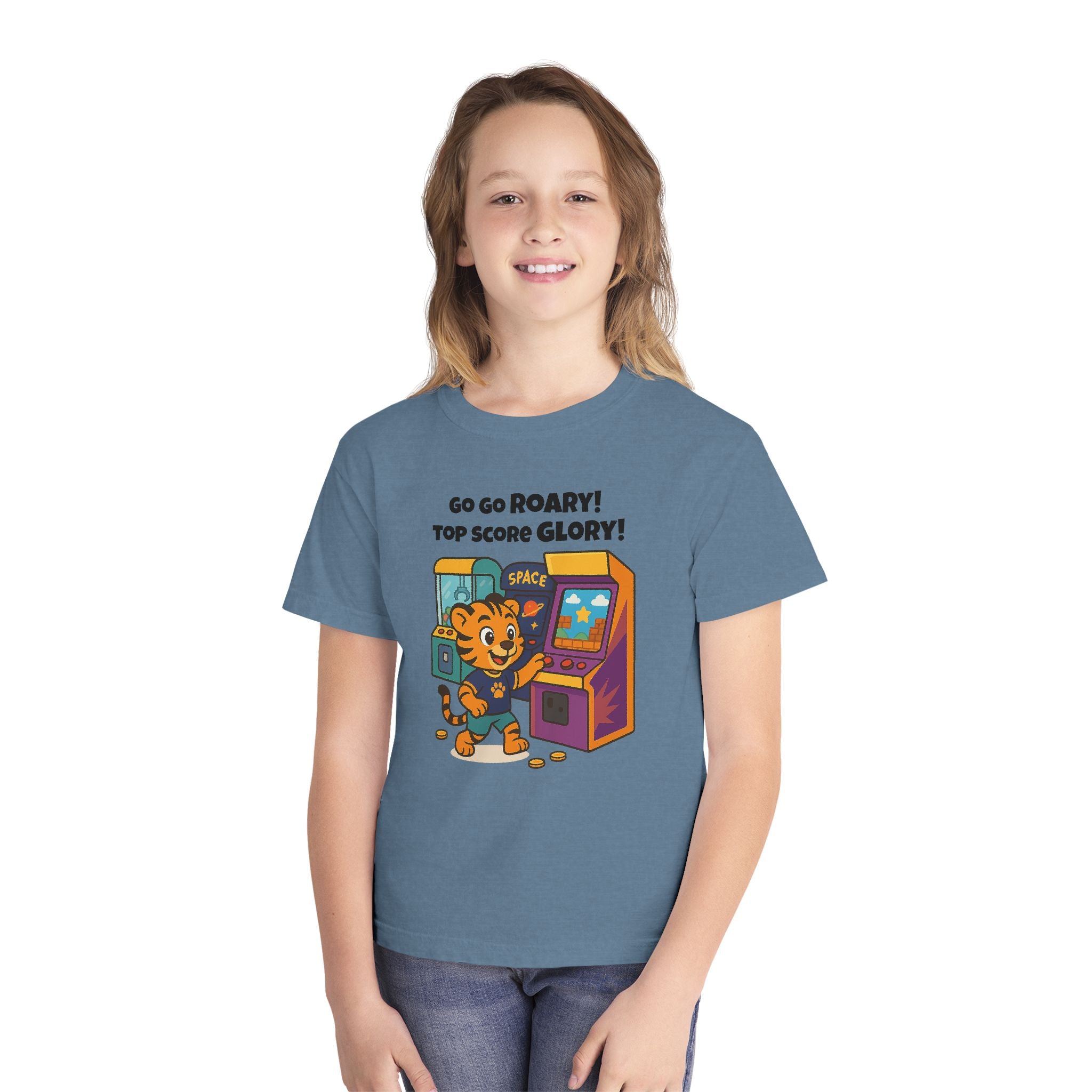 Youth Midweight Cotton Tee - Roary's Adventures at the Arcade