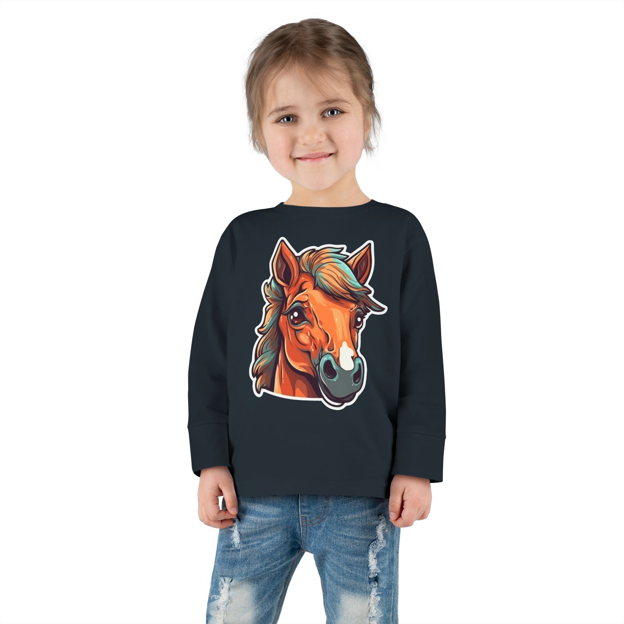 Toddler Long Sleeve Tee - Horse Foal