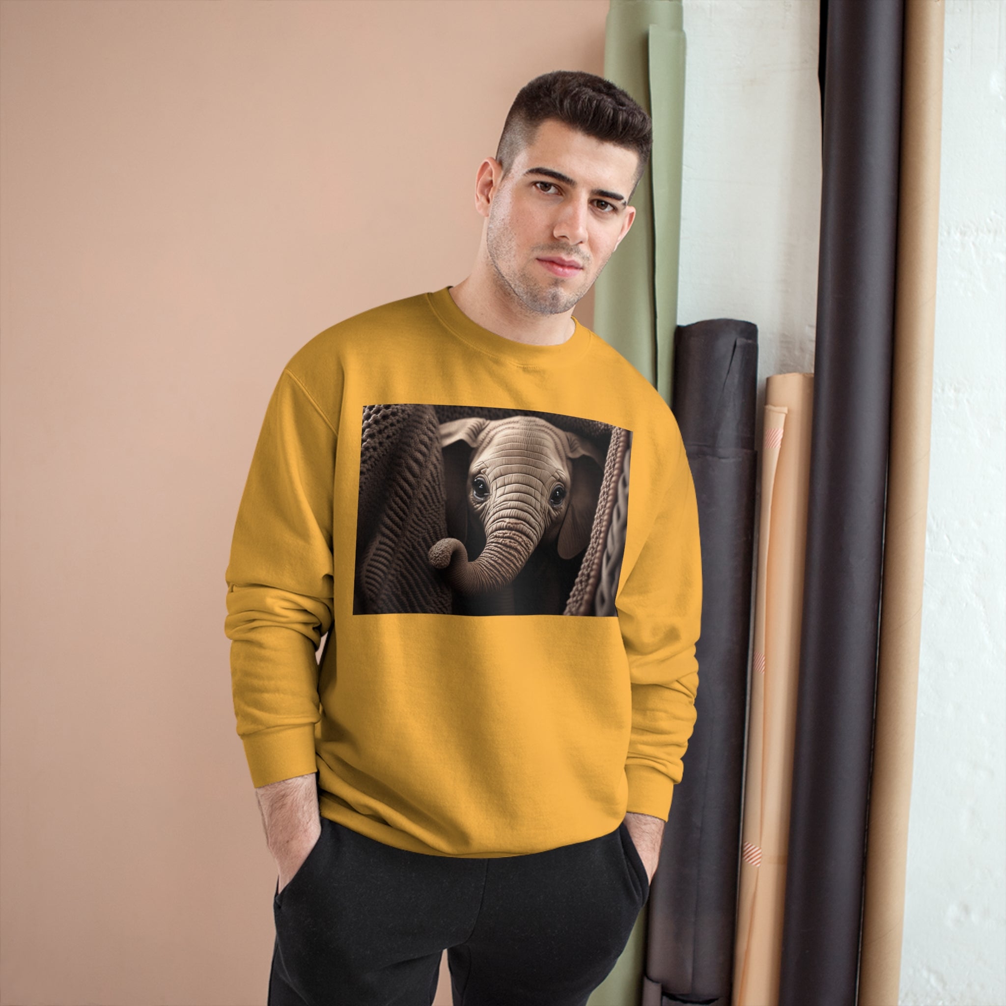 Champion Sweatshirt - Knit Animals, Elephant Calf