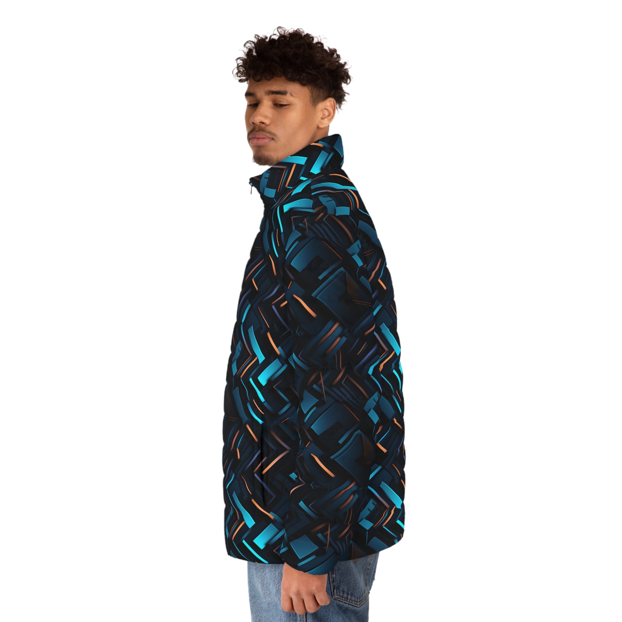 Men's Puffer Jacket (AOP) - Abstract Designs 12