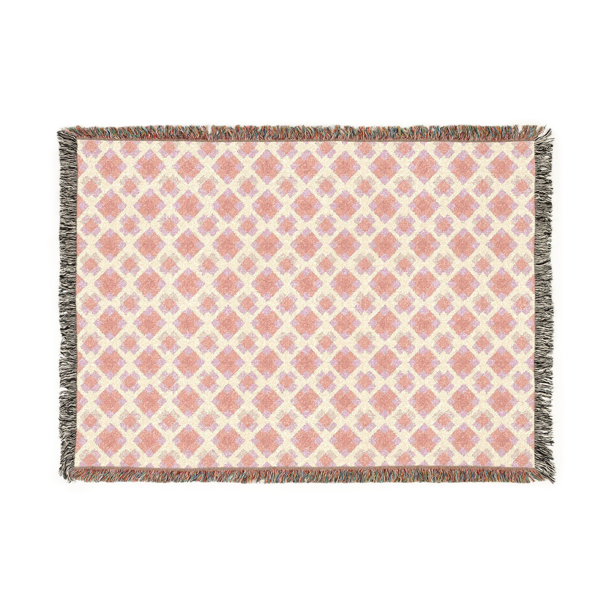 Woven Throw Blanket — Reversible Cozy Check Pattern for Living Room & Cabin - Design 02