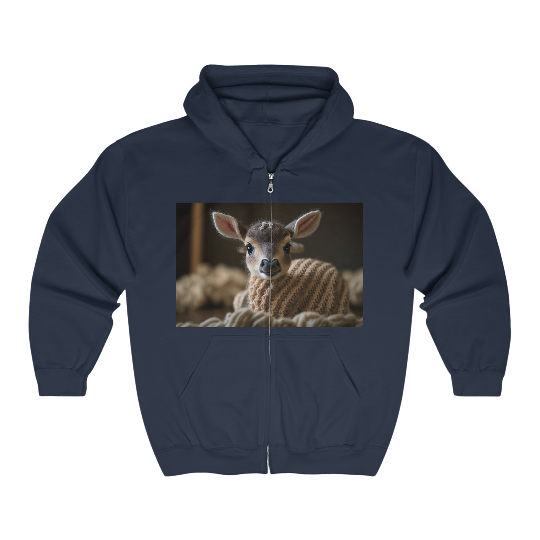 Unisex Heavy Blend™ Full Zip Hooded Sweatshirt - Baby Animals - Deer