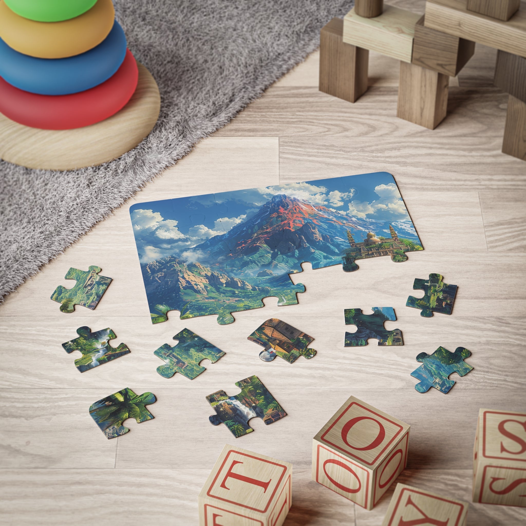 Kids' Puzzle, 30-Piece - Volcano Island