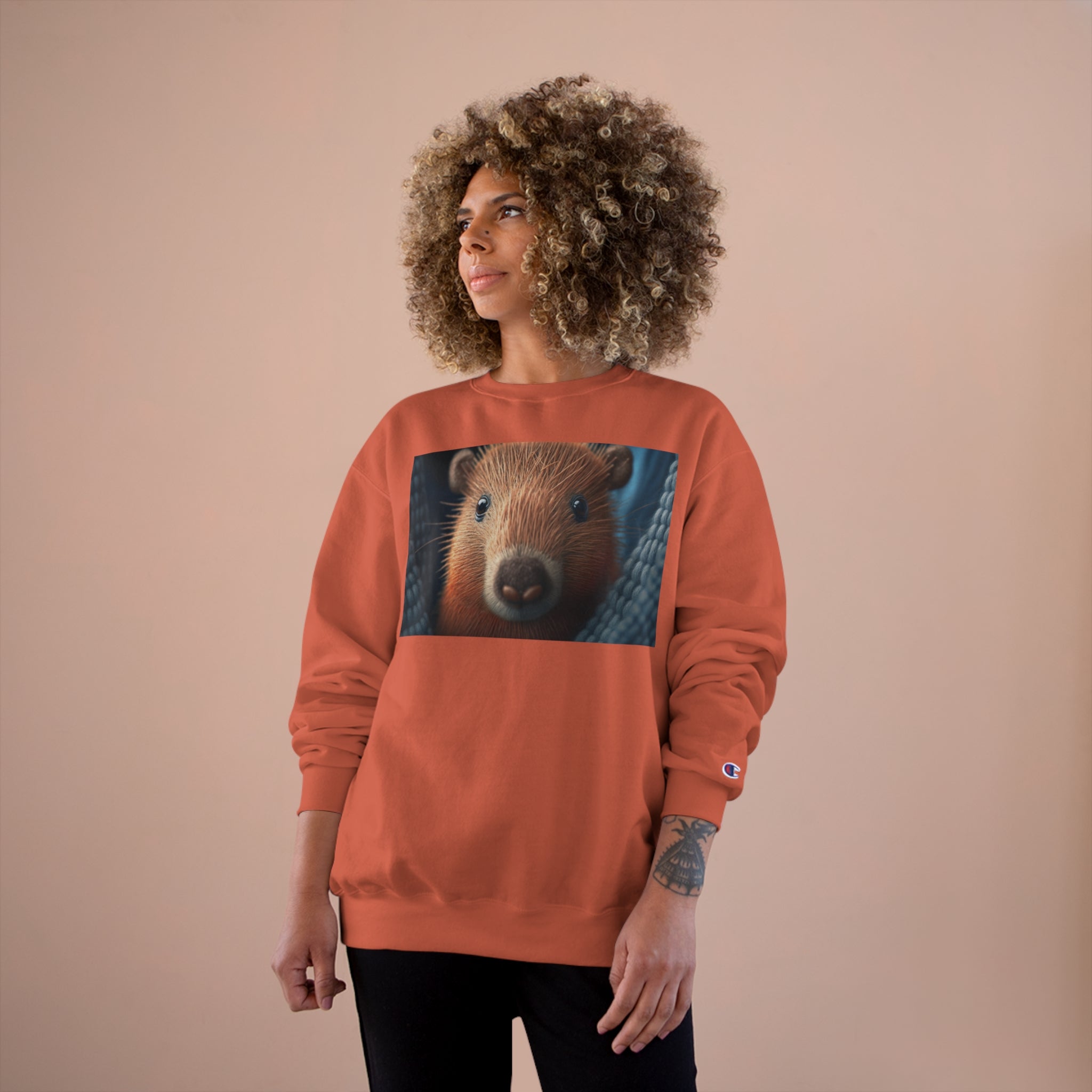Champion Sweatshirt - Knit Animals, Capybara Pup