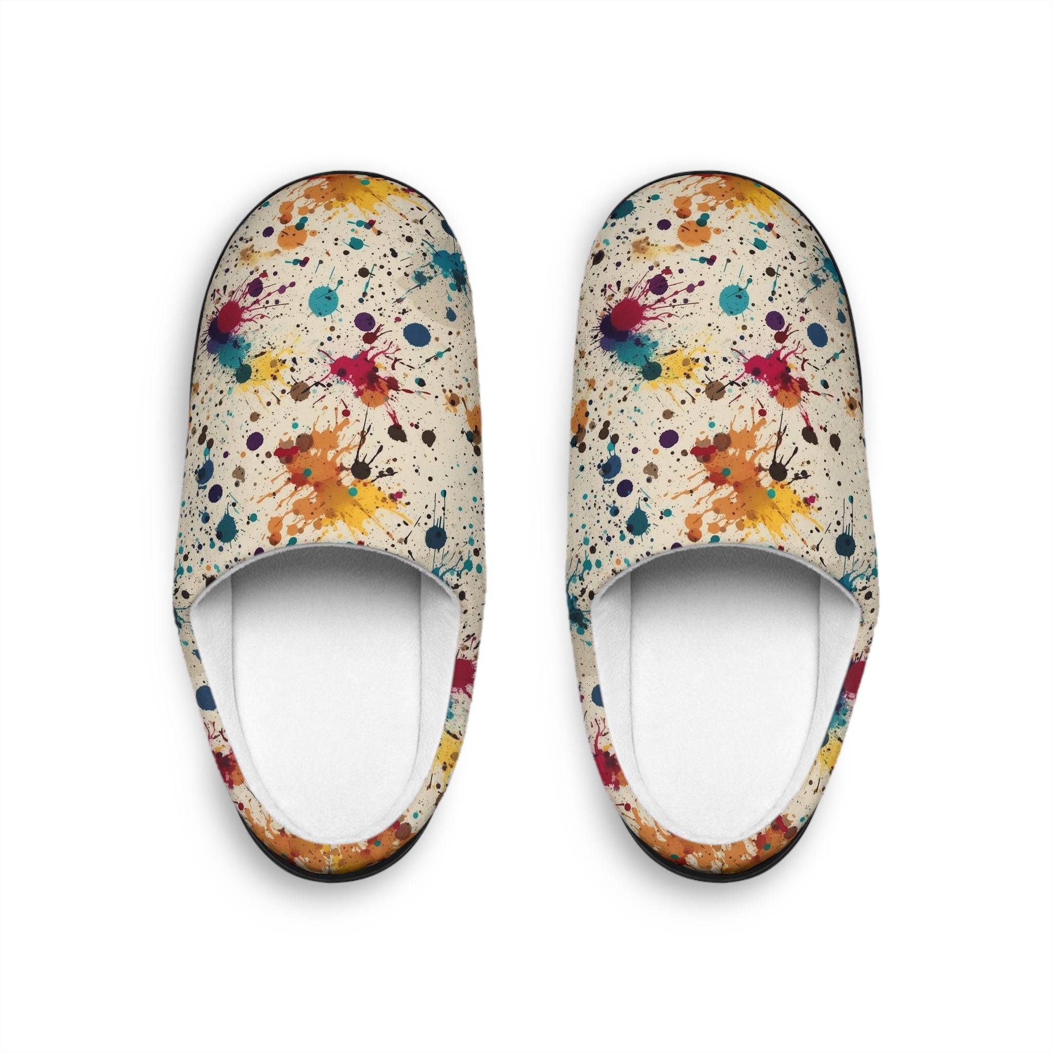 Men's Indoor Slippers (AOP) - Seamless Color Splatter Design 06