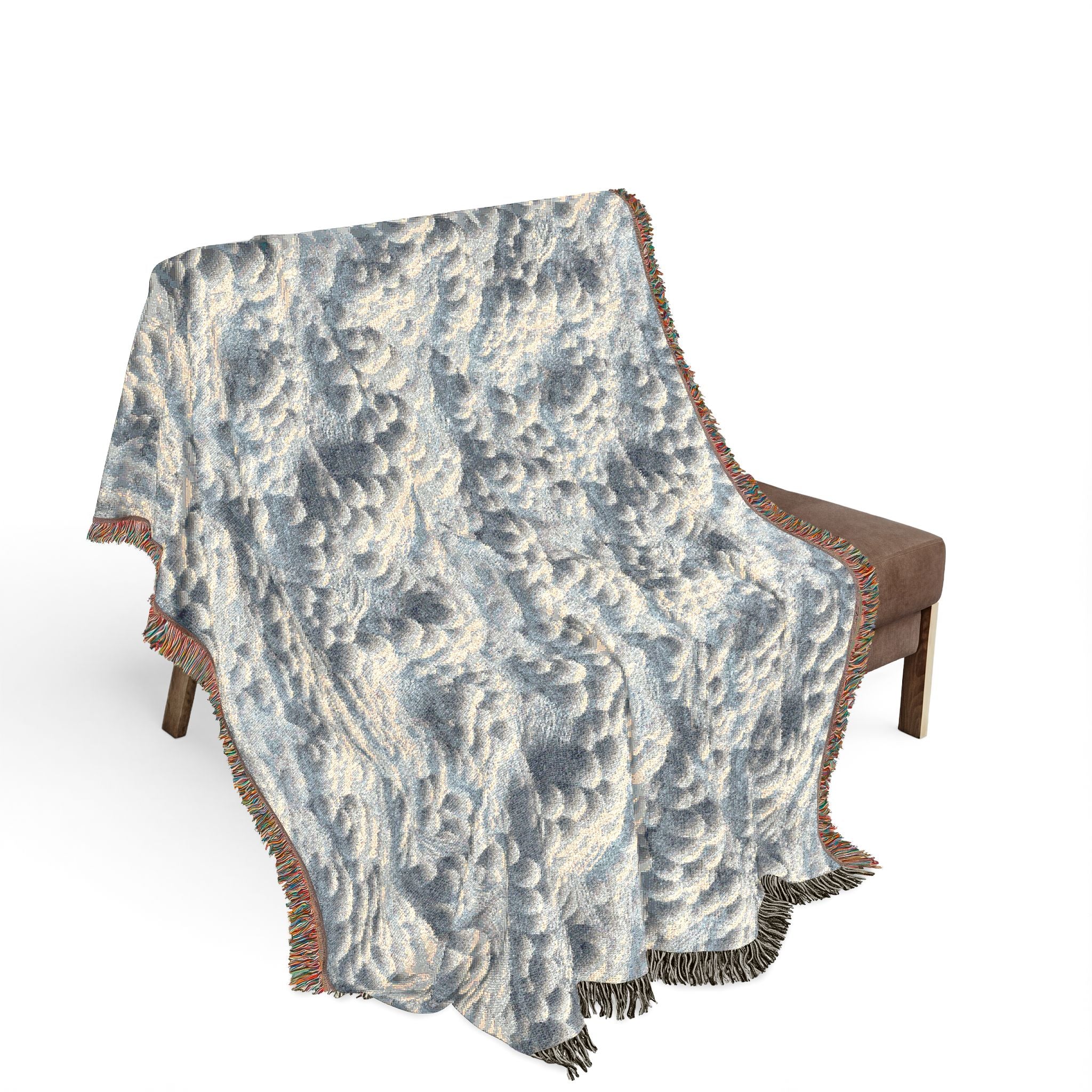 Woven Throw Blanket — Reversible Cozy Check Pattern for Living Room & Cabin - Design 05
