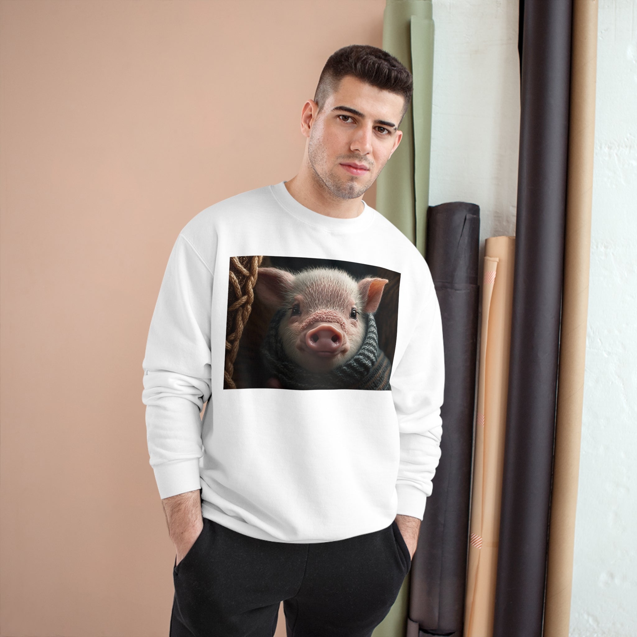 Champion Sweatshirt - Knit Animals, Piglet