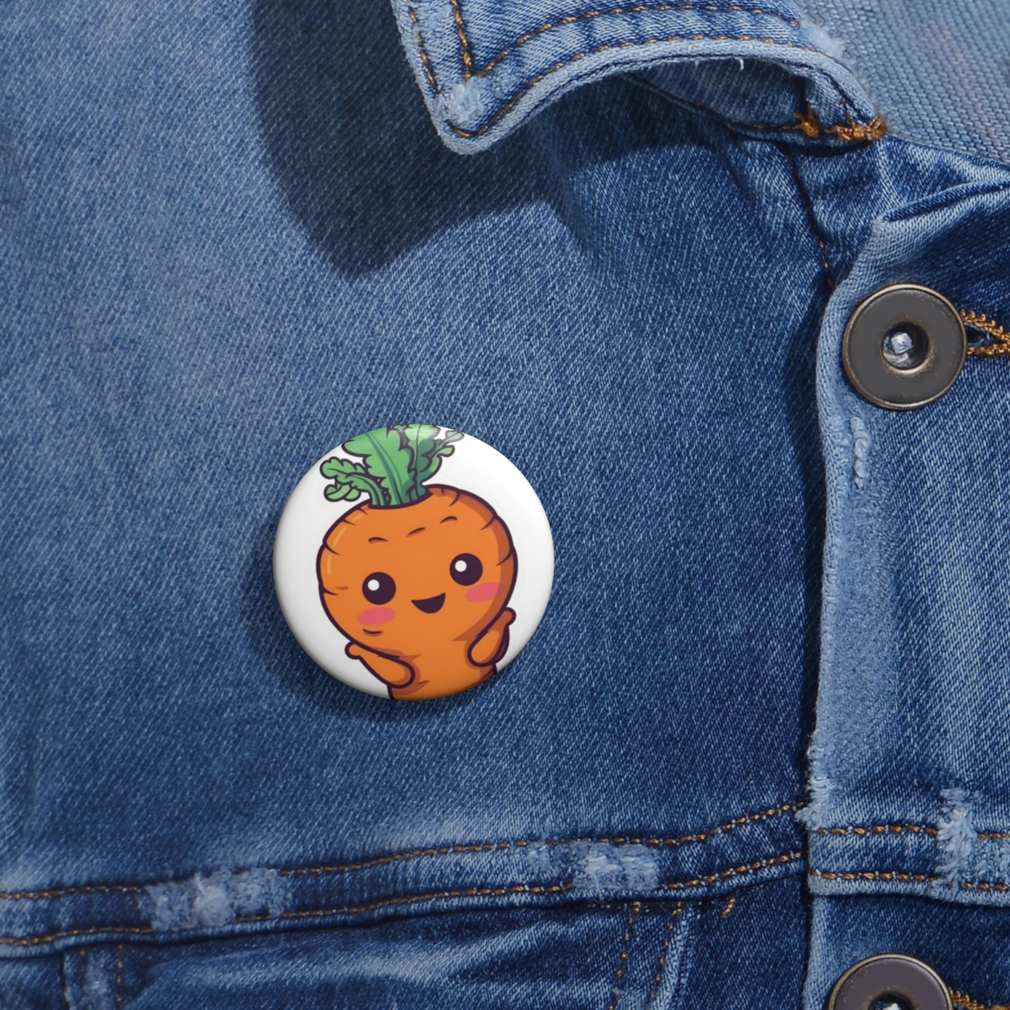 Custom Pin Buttons - Carrot