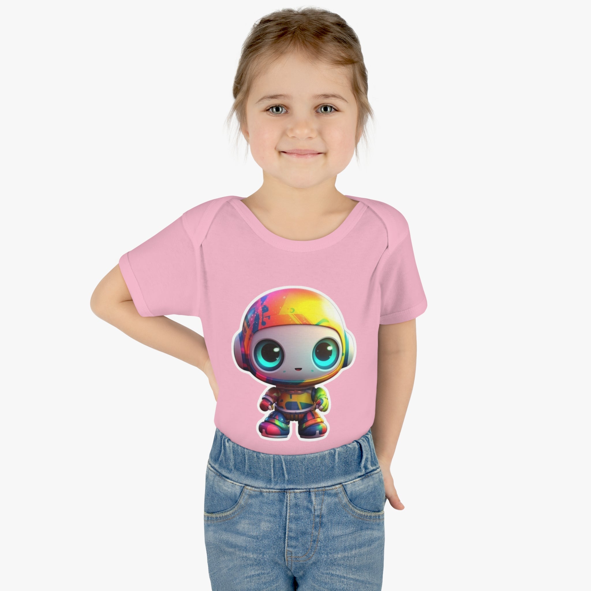 Infant Baby Rib Bodysuit - Beep, Robot Pop Art 02