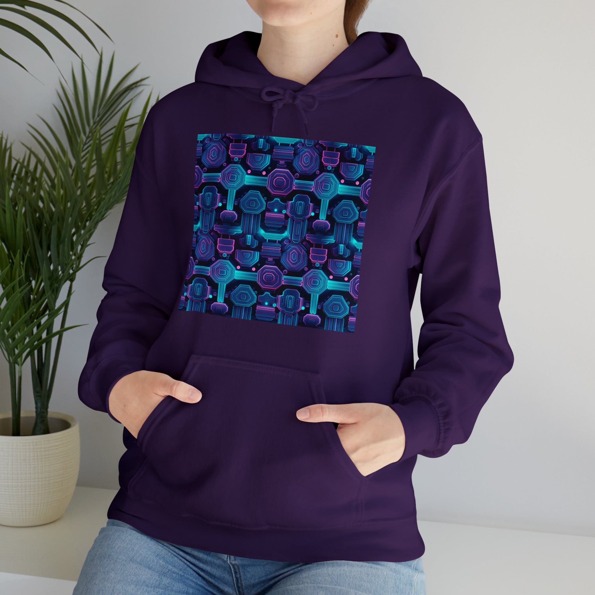 Unisex Heavy Blend™ Hooded Sweatshirt - Abstract Neon Designs 02