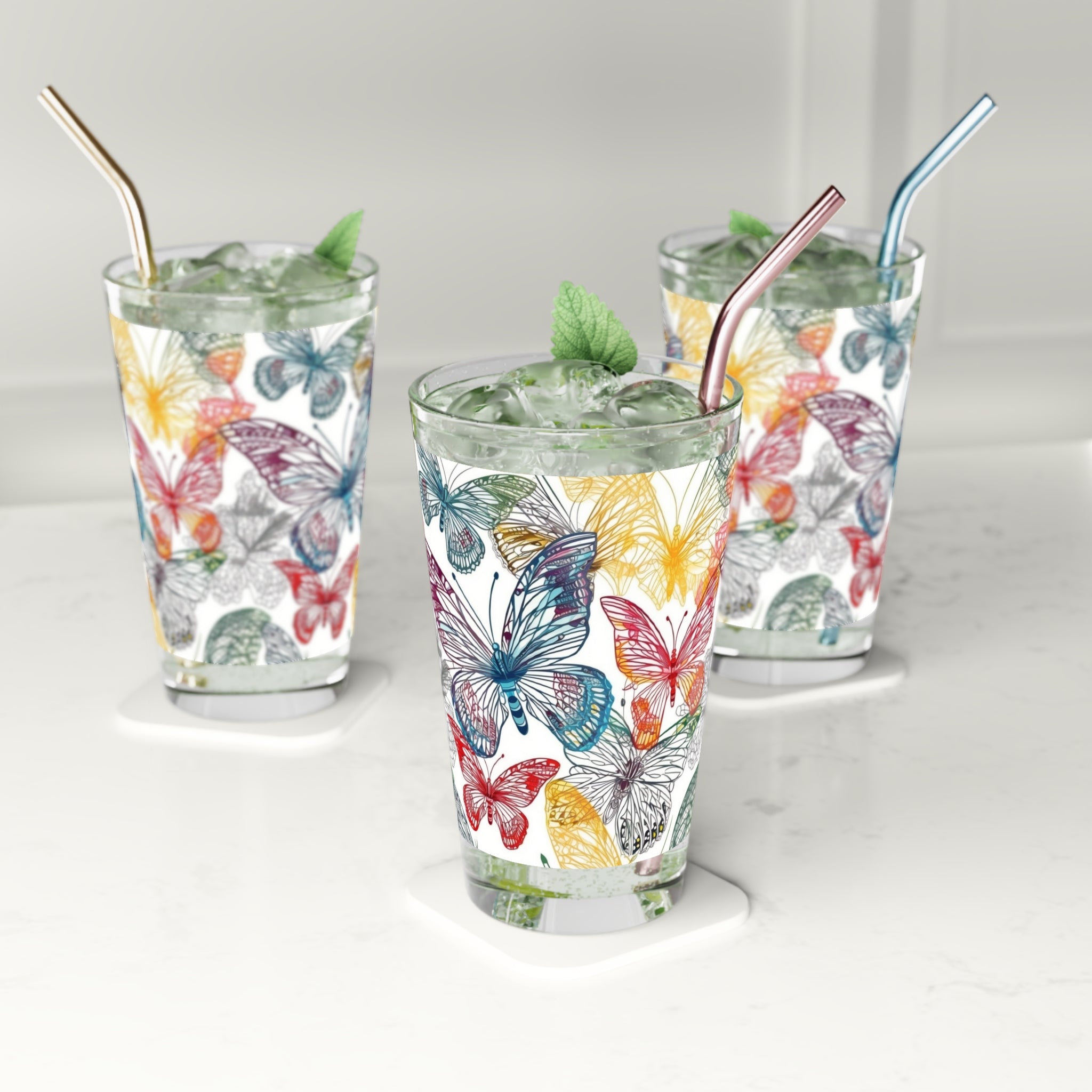 Pint Glass, 16oz - Abstract Designs 08