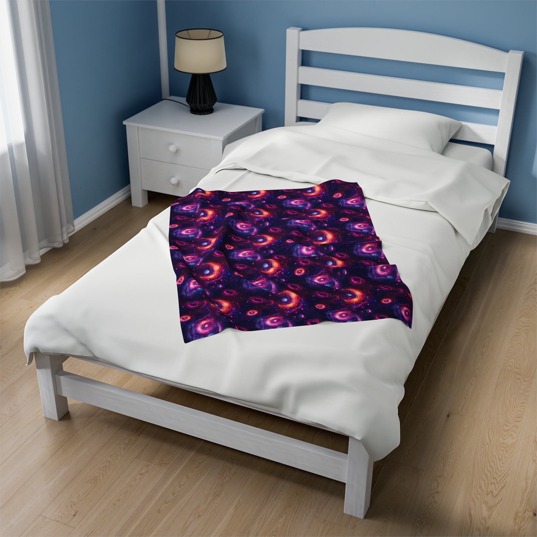 Velveteen Plush Blanket (AOP) - Fantasy Galaxies 05