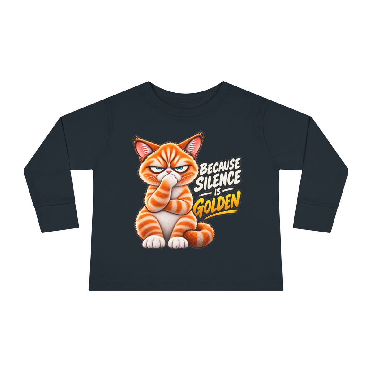 Silence is Golden - Mildly Feral - Toddler Long Sleeve Tee
