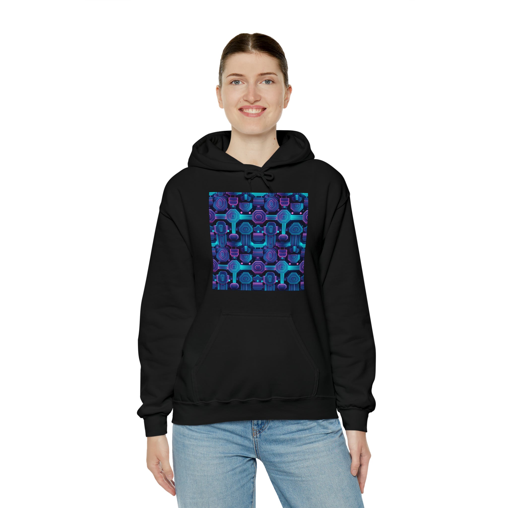 Unisex Heavy Blend™ Hooded Sweatshirt - Abstract Neon Designs 02
