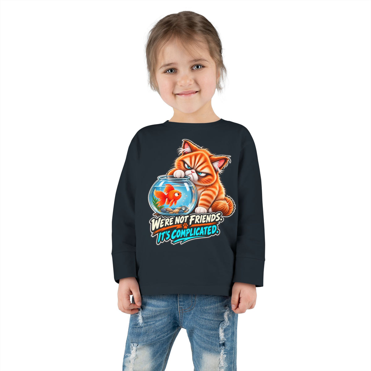 Fish Friend - Mildly Feral - Toddler Long Sleeve Tee