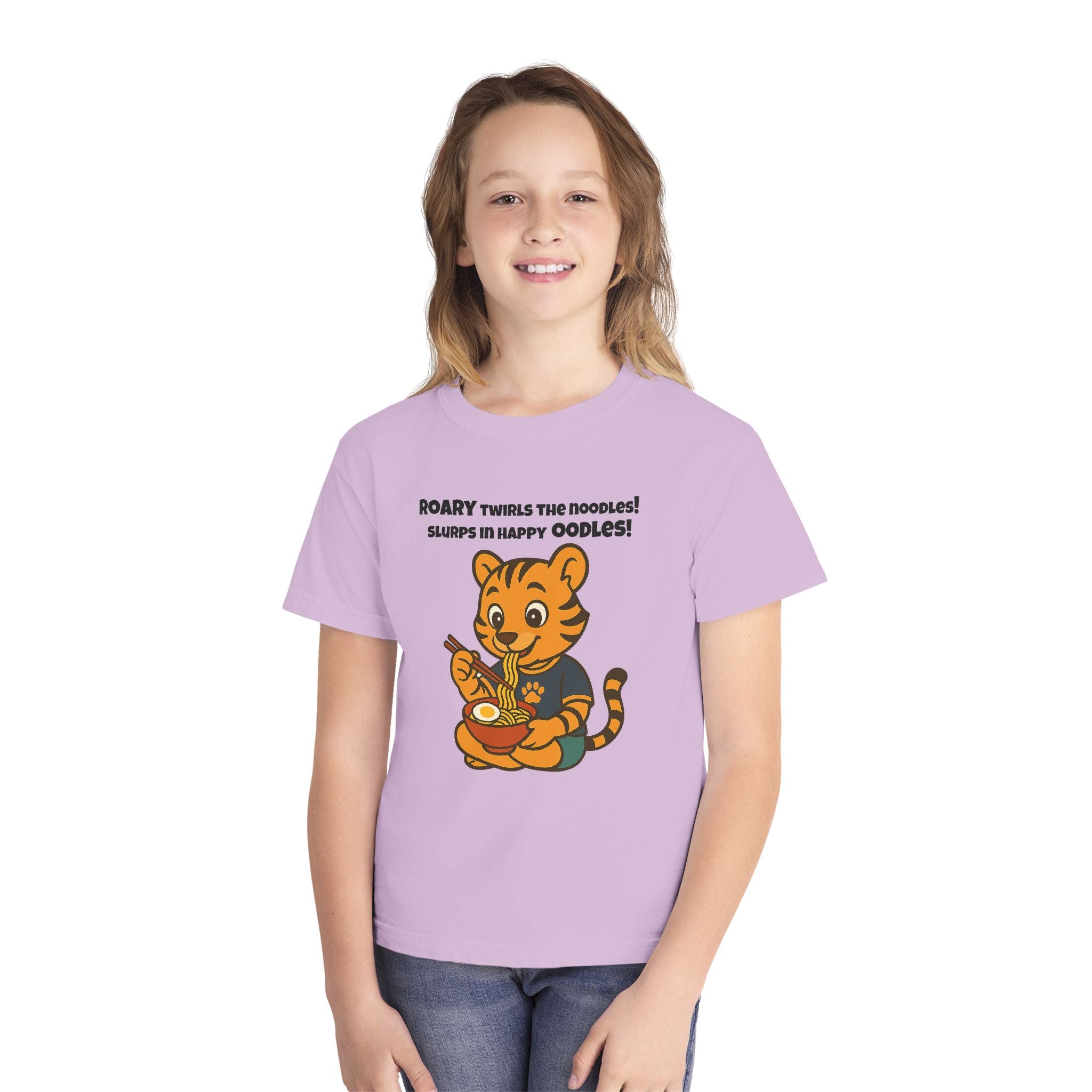 Youth Midweight Cotton Tee - Roary's Ramen Bowl