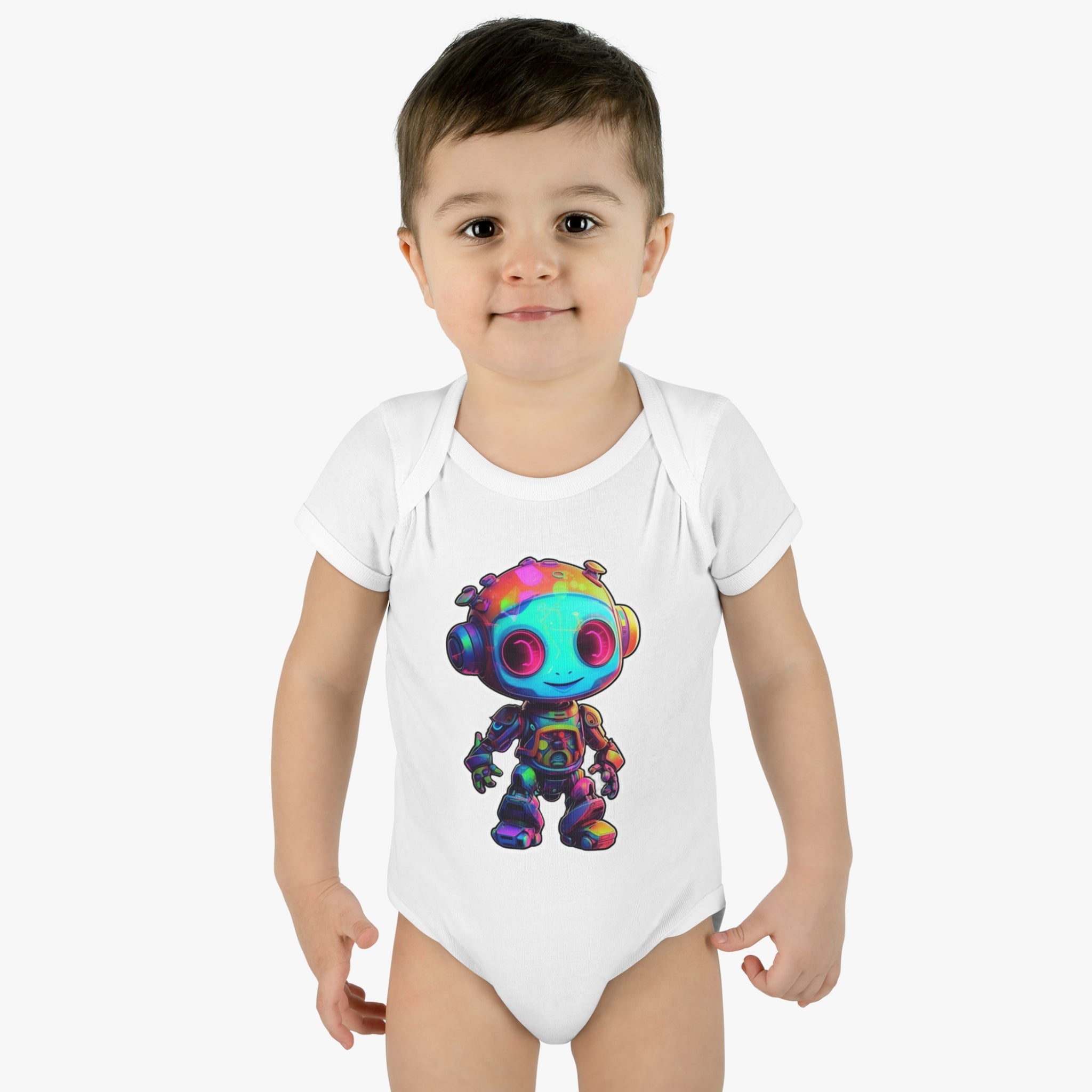 Infant Baby Rib Bodysuit - Chip, Robot Pop Art 07