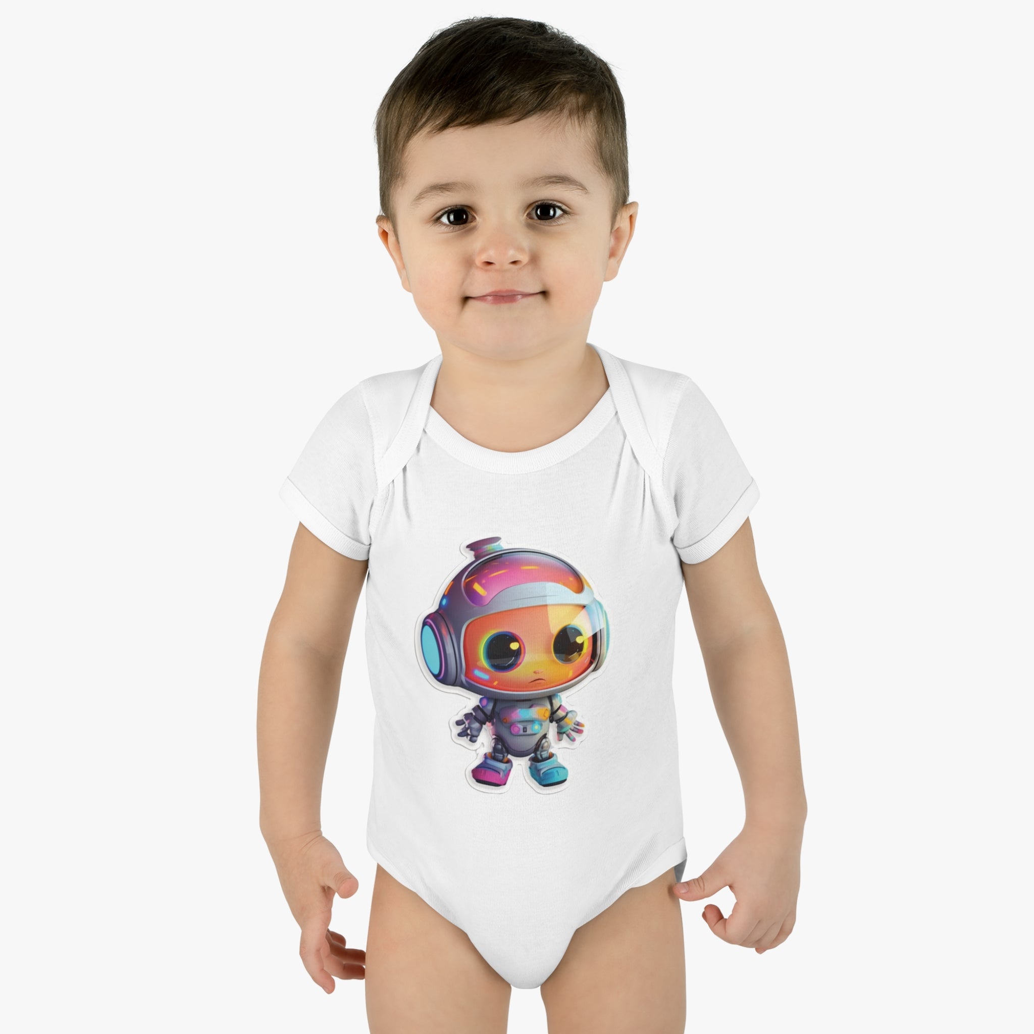Infant Baby Rib Bodysuit - Botty, Robot Pop Art 03