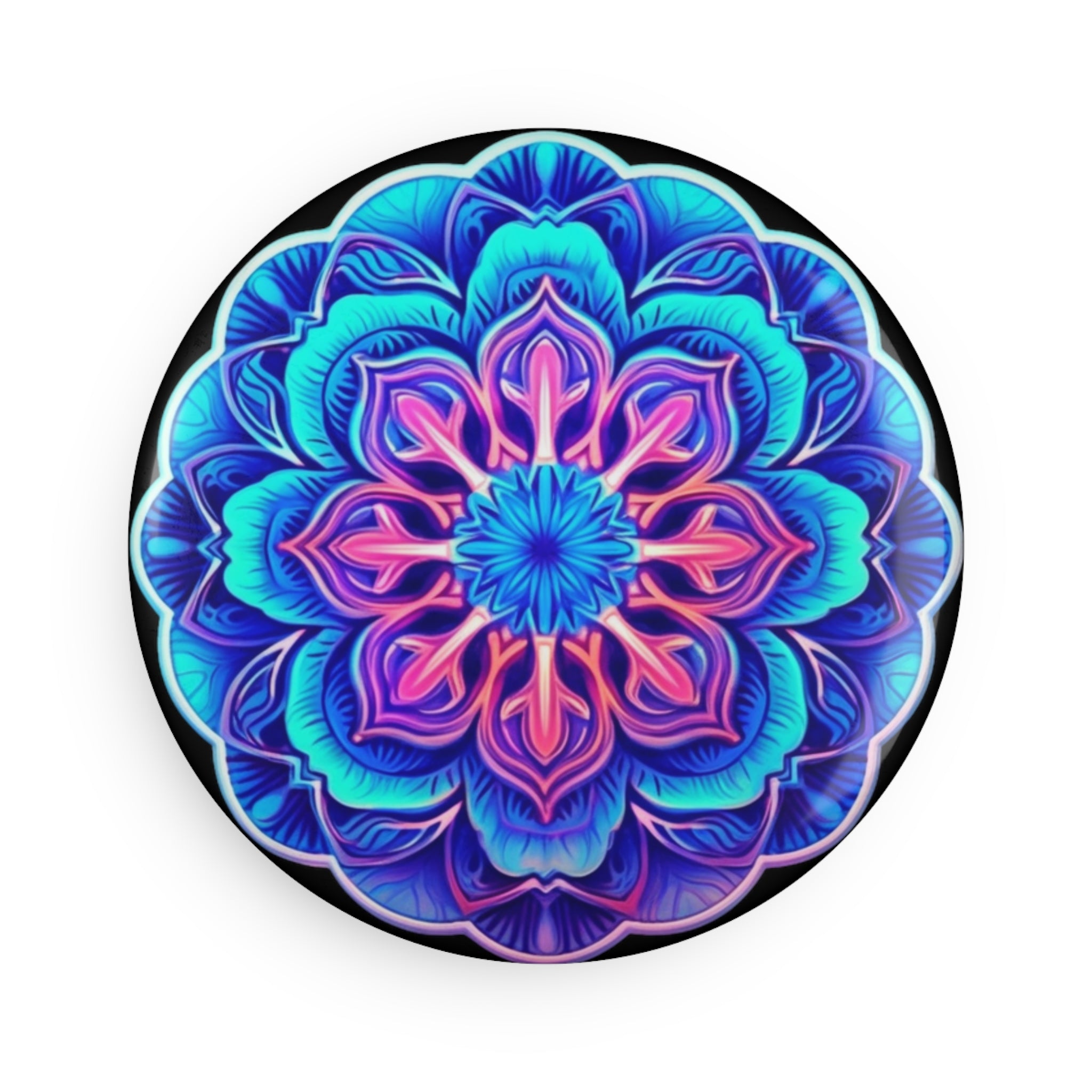 Button Magnet, Round (1 & 10 pcs) - Mandalas 28