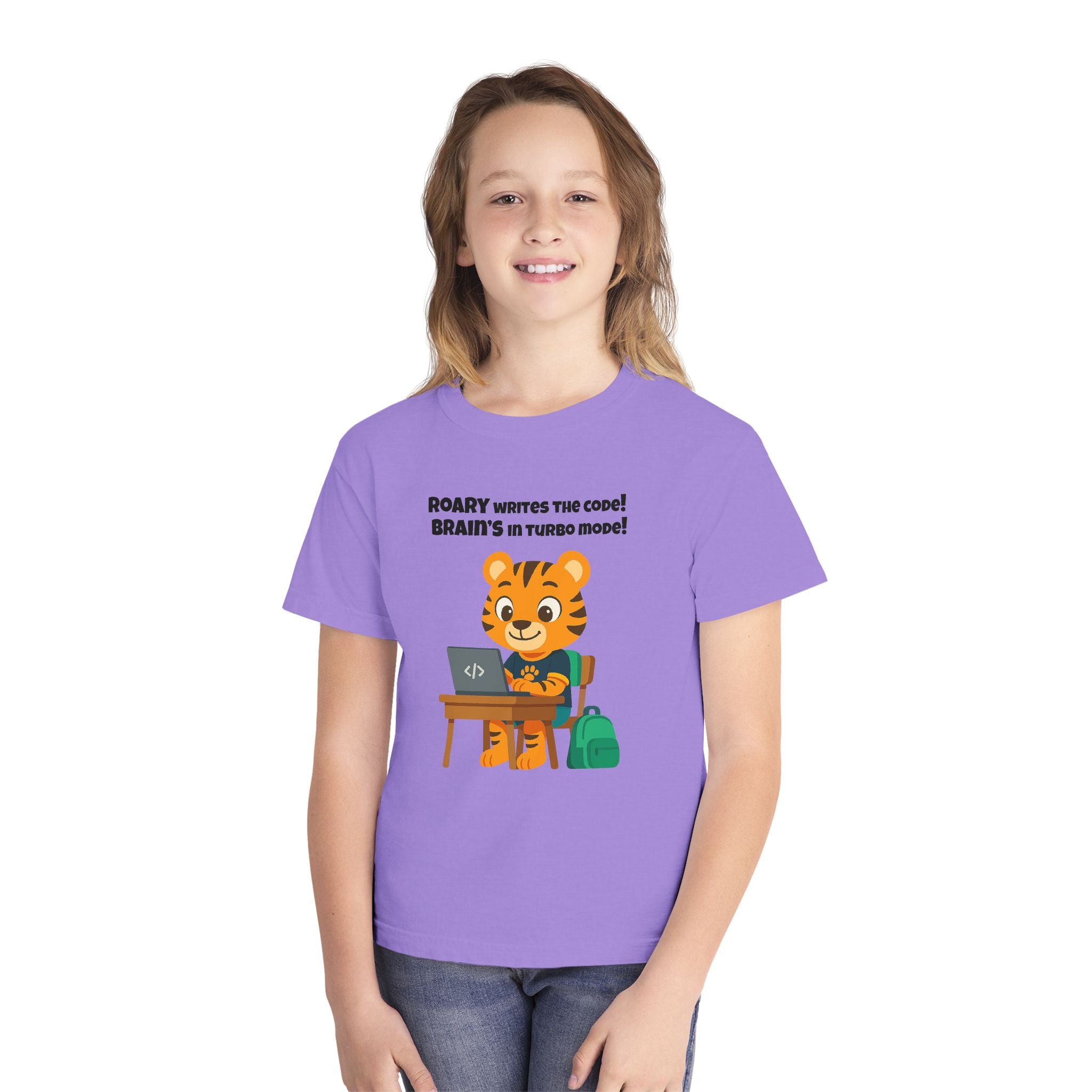 Youth Midweight Cotton Tee - Roary's Coding Time