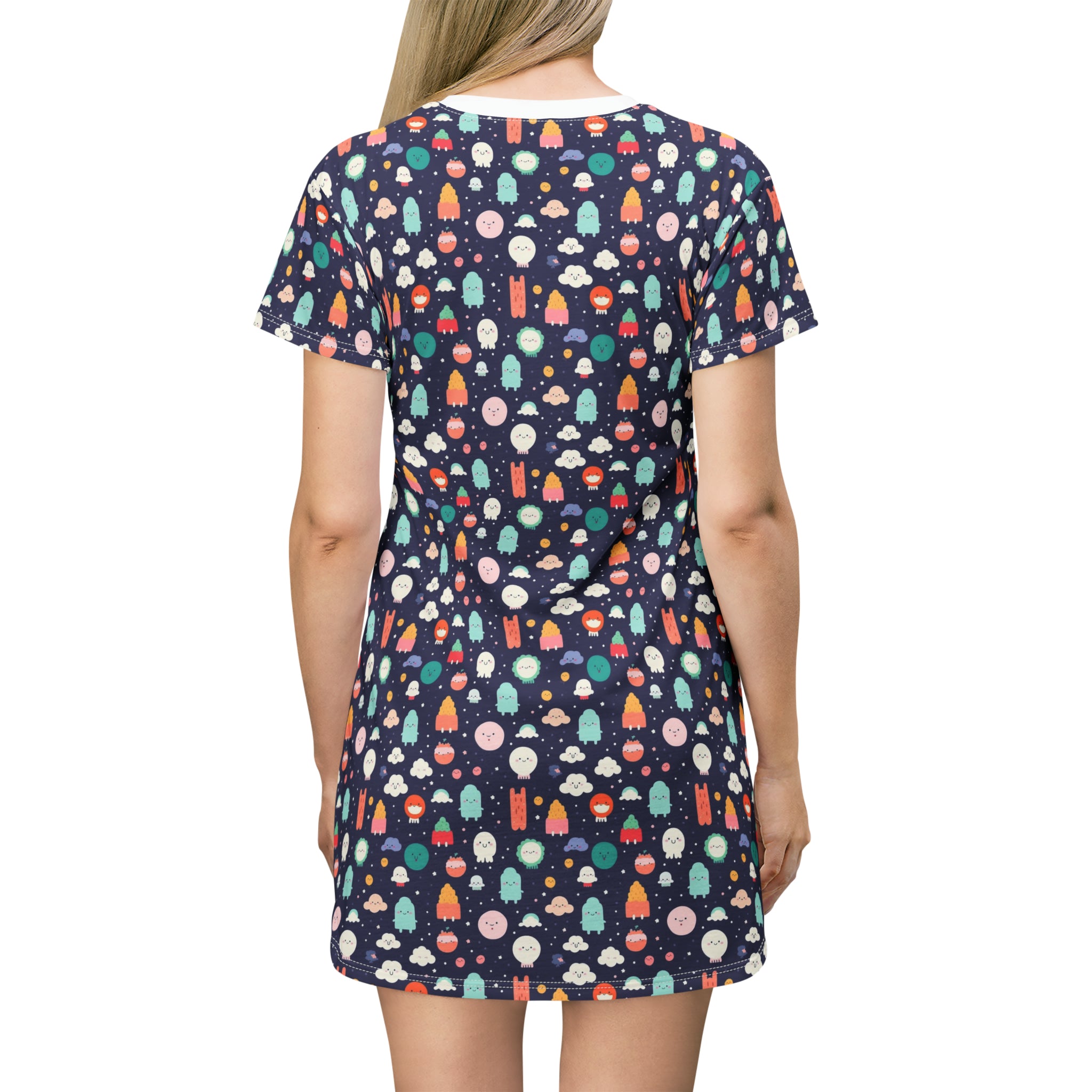 T-Shirt Dress (AOP) - Adorable Seamless Design 05