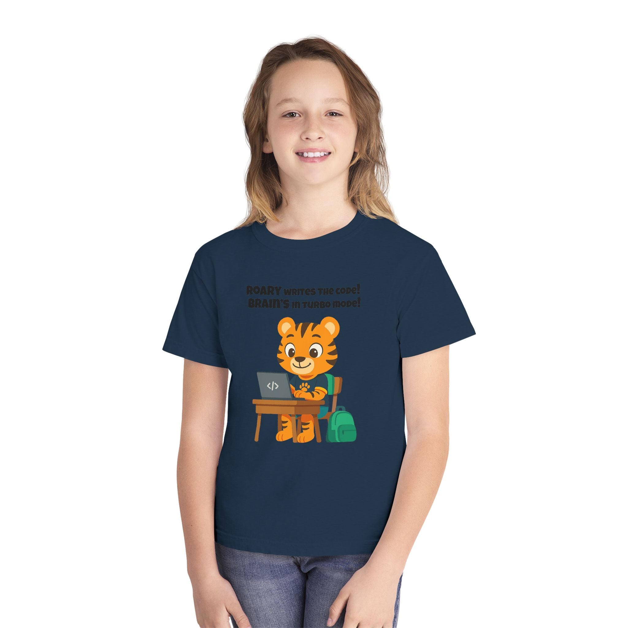 Youth Midweight Cotton Tee - Roary's Coding Time