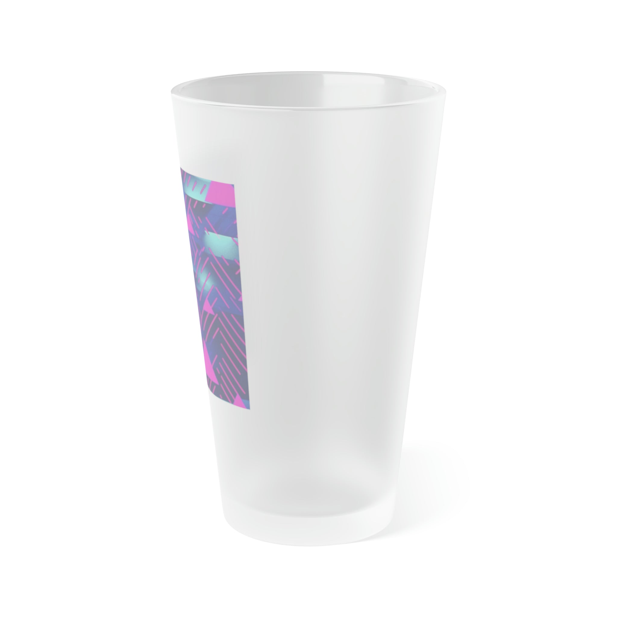 Frosted Pint Glass, 16oz - Vibrant Designs 01