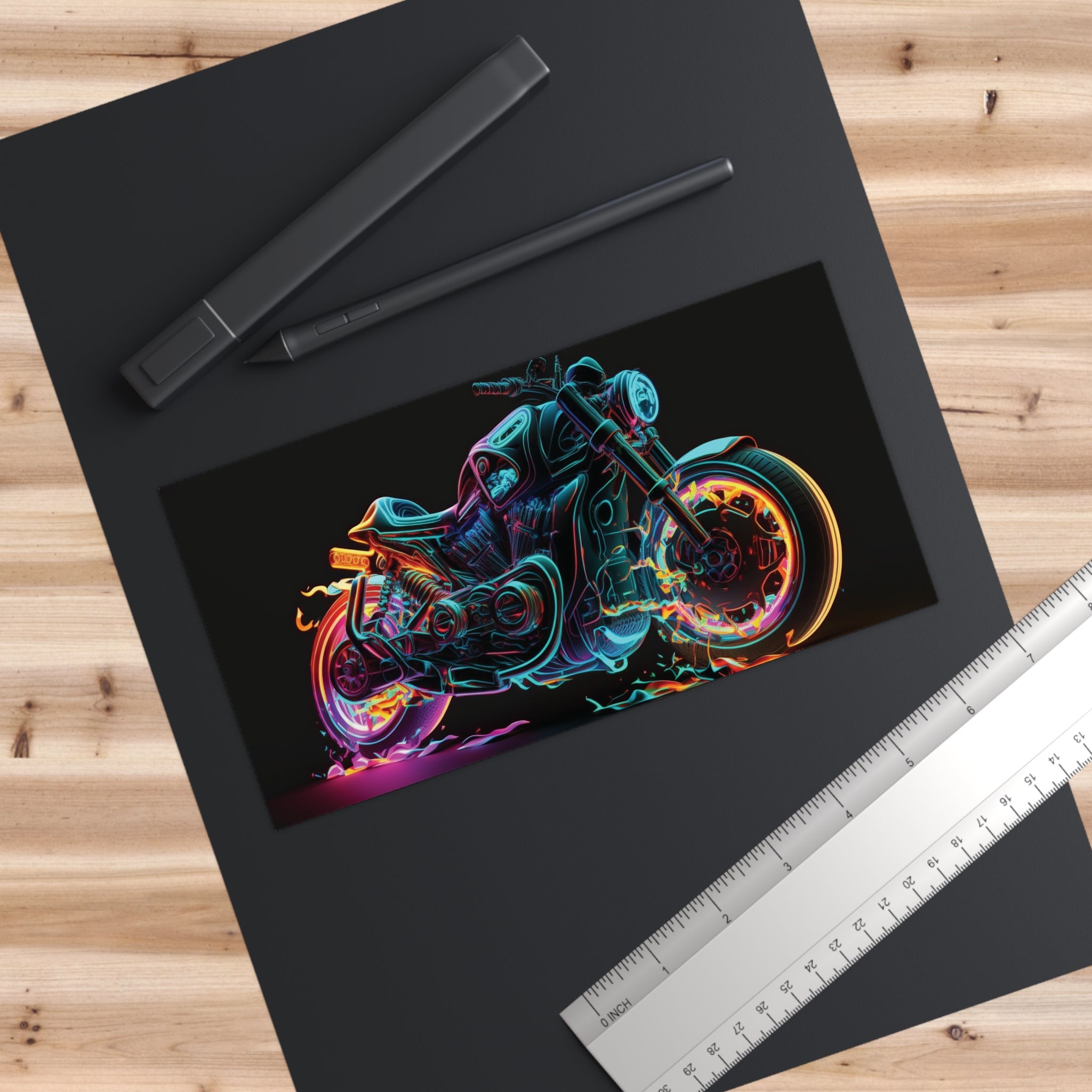 Bumper Stickers - Neon Motorcycle Design 10