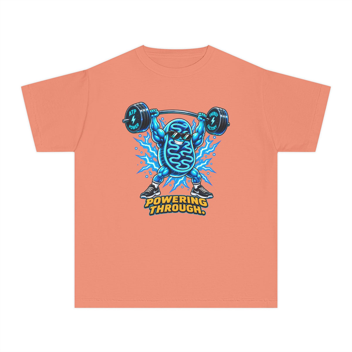 Mitochondria Powerhouse, a Science design, on a youth midweight cotton tee