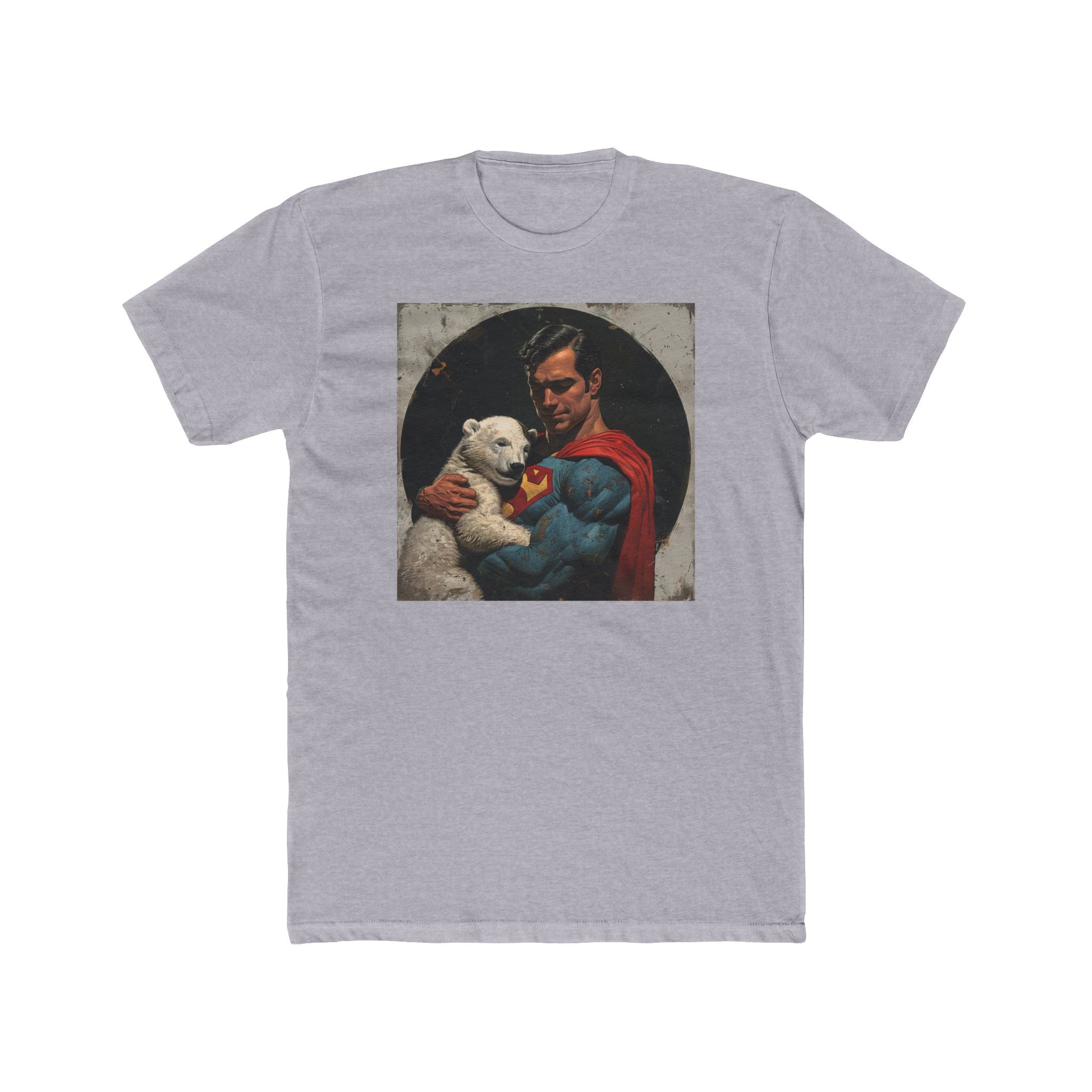 Men's Cotton Crew Tee - Superheroes Collection - Superman and polar bear cub